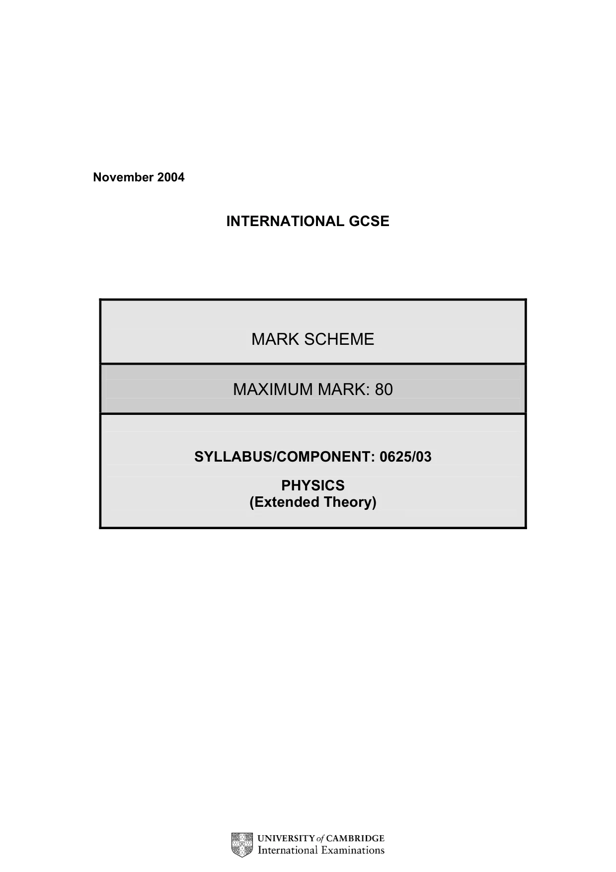 Mark scheme, page 3 of 6