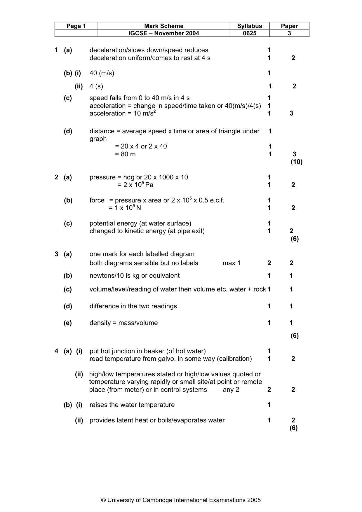 Mark scheme, page 4 of 6
