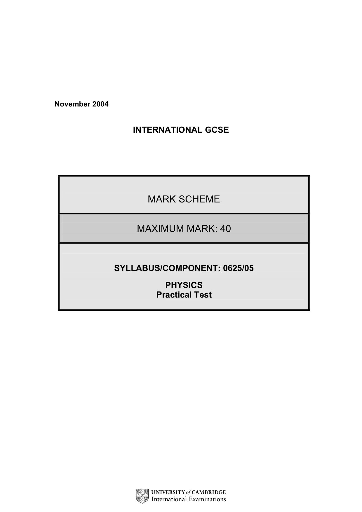 Mark scheme, page 3 of 5