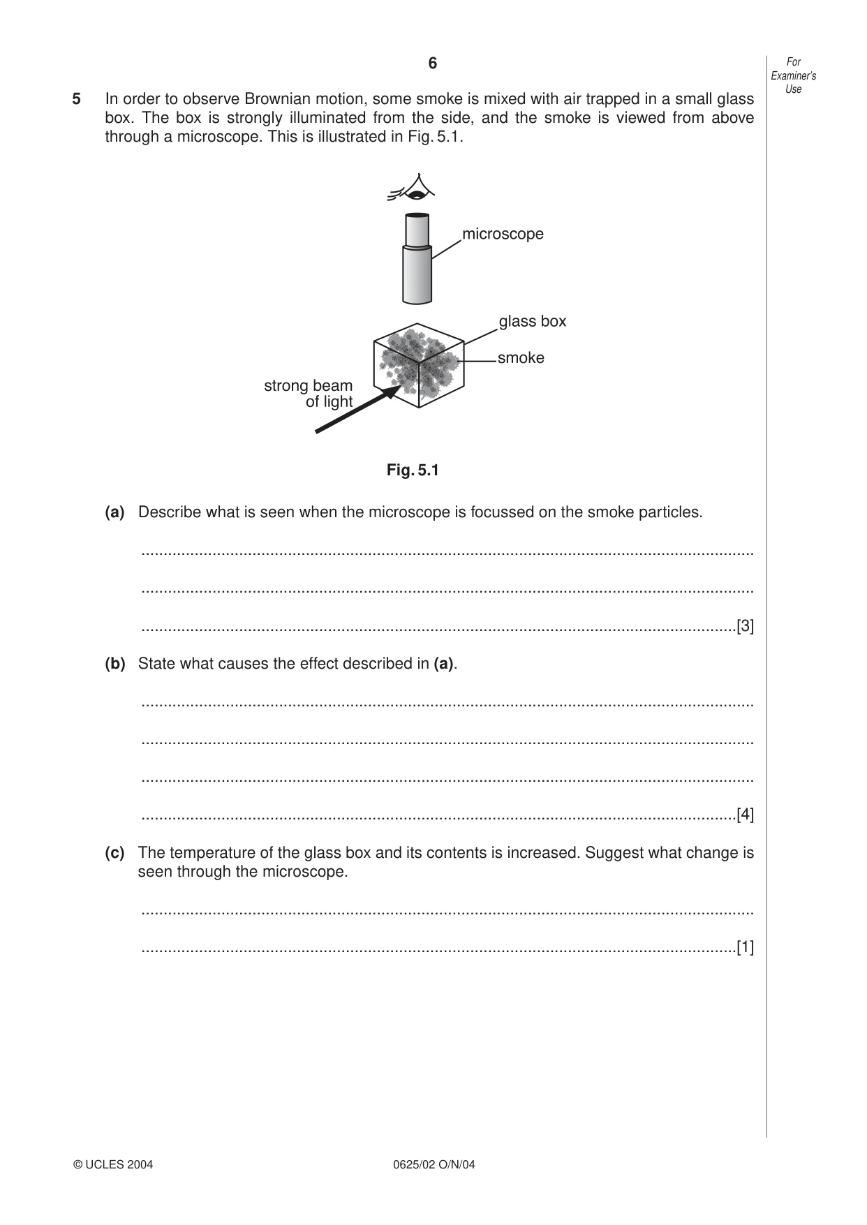 Cambridge IGCSE Physics 0625 2004 Oct/Nov Paper 2 · Variant 1 question paper, page 6 of 16