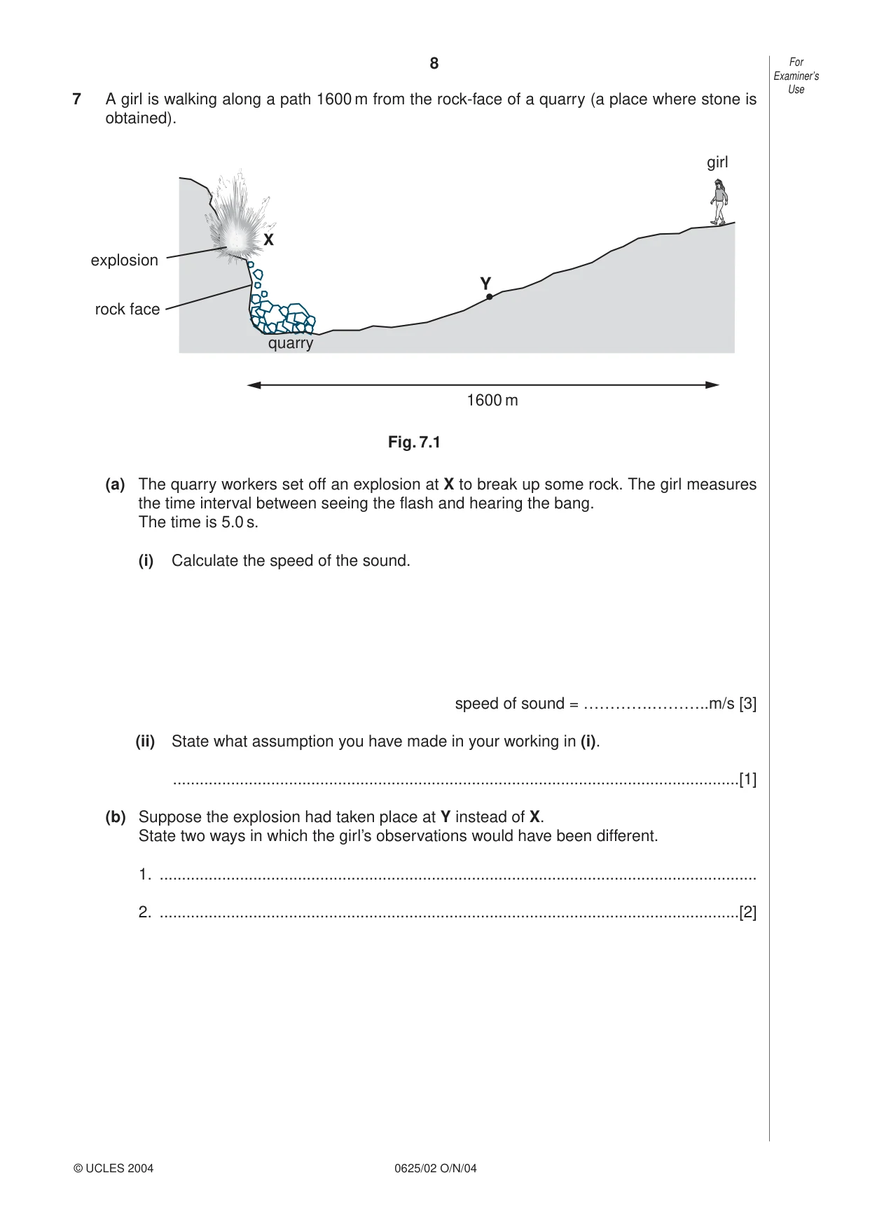 Cambridge IGCSE Physics 0625 2004 Oct/Nov Paper 2 · Variant 1 question paper, page 8 of 16