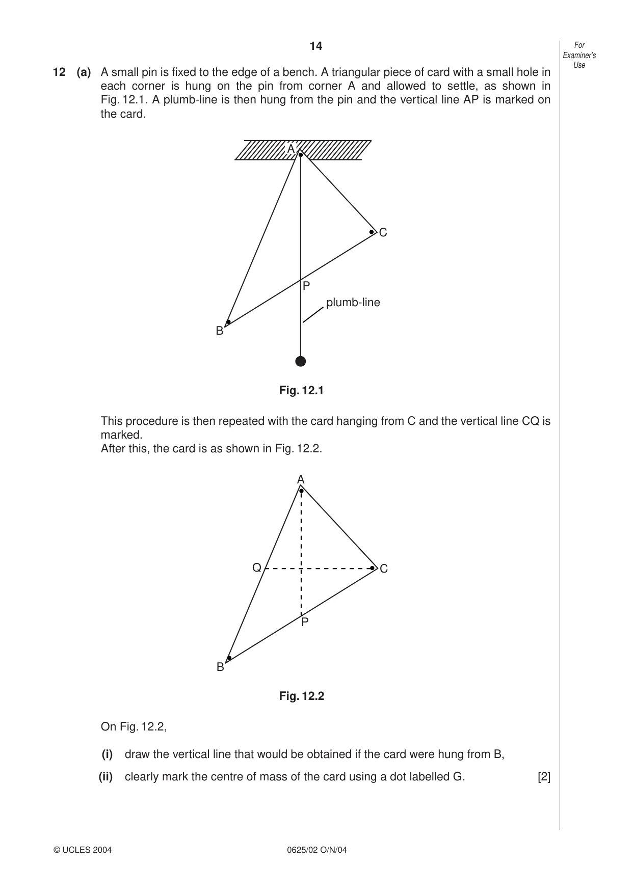 Cambridge IGCSE Physics 0625 2004 Oct/Nov Paper 2 · Variant 1 question paper, page 14 of 16