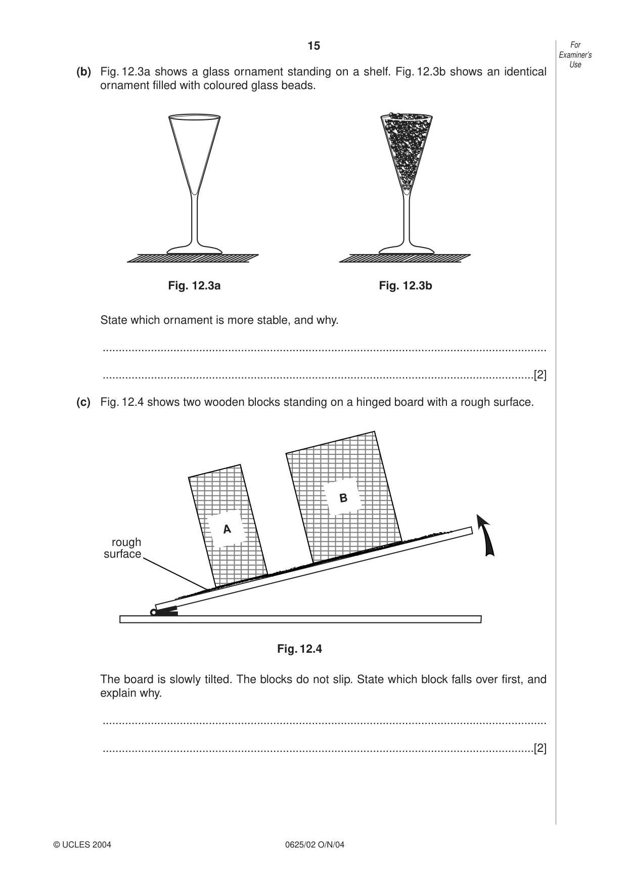 Cambridge IGCSE Physics 0625 2004 Oct/Nov Paper 2 · Variant 1 question paper, page 15 of 16