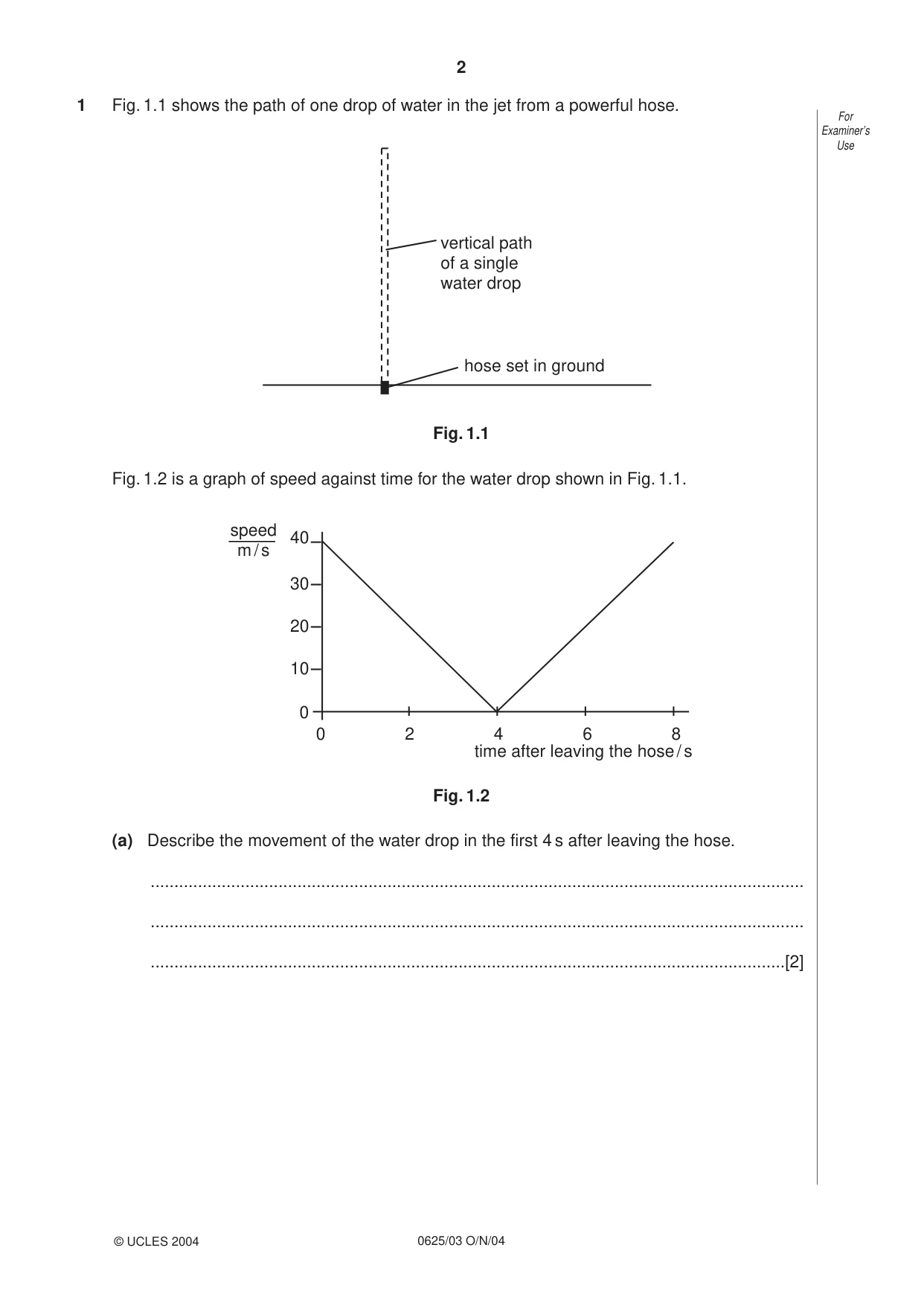 Cambridge IGCSE Physics 0625 2004 Oct/Nov Paper 3 · Variant 1 question paper, page 2 of 16