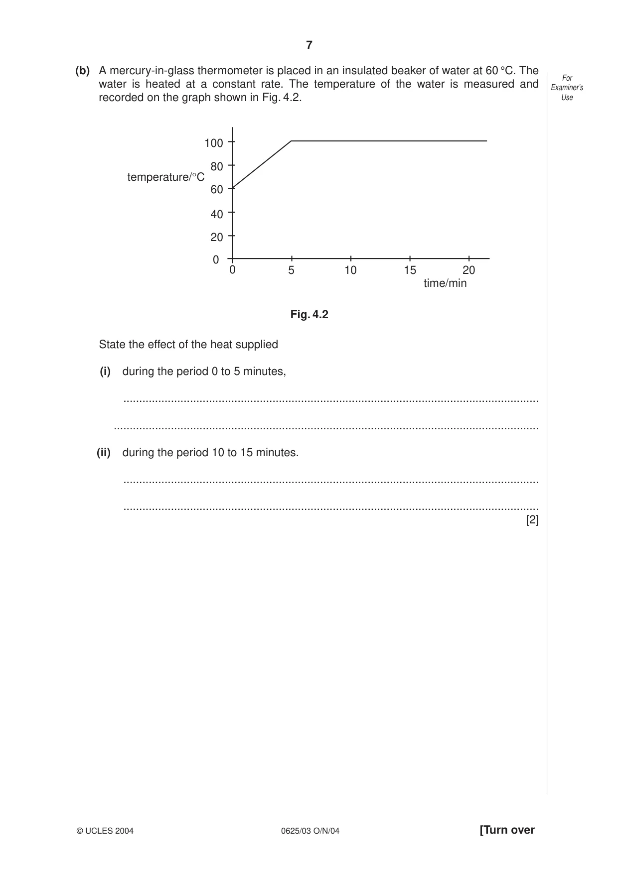 Cambridge IGCSE Physics 0625 2004 Oct/Nov Paper 3 · Variant 1 question paper, page 7 of 16