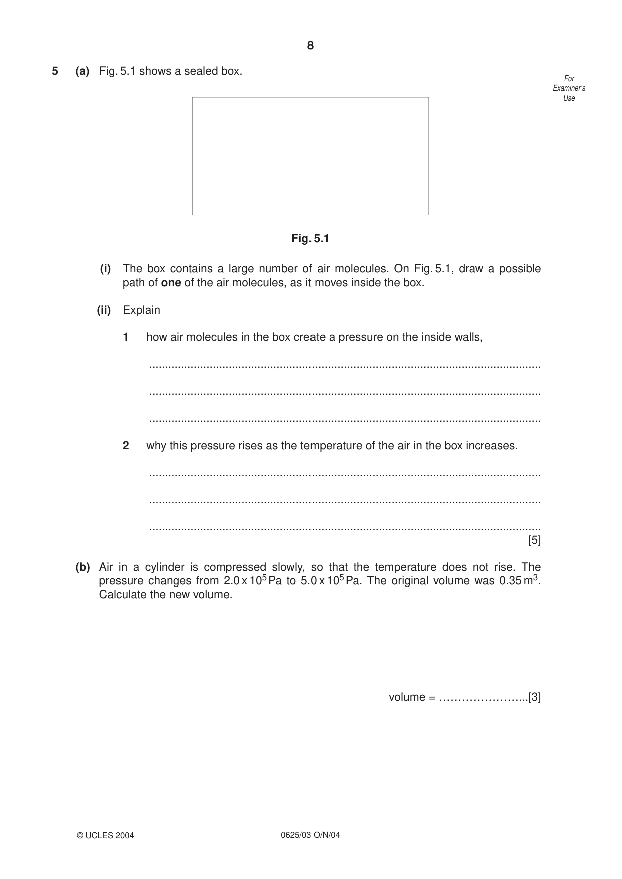 Cambridge IGCSE Physics 0625 2004 Oct/Nov Paper 3 · Variant 1 question paper, page 8 of 16