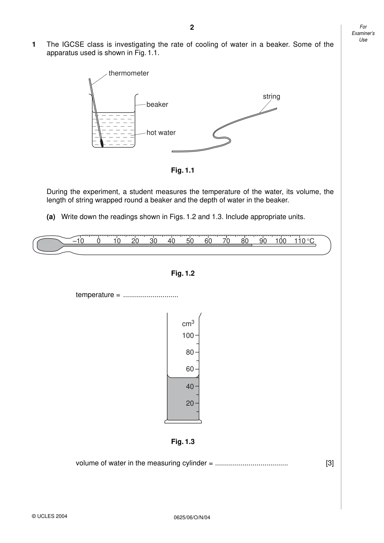 Cambridge IGCSE Physics 0625 2004 Oct/Nov Paper 6 · Variant 1 question paper, page 2 of 12