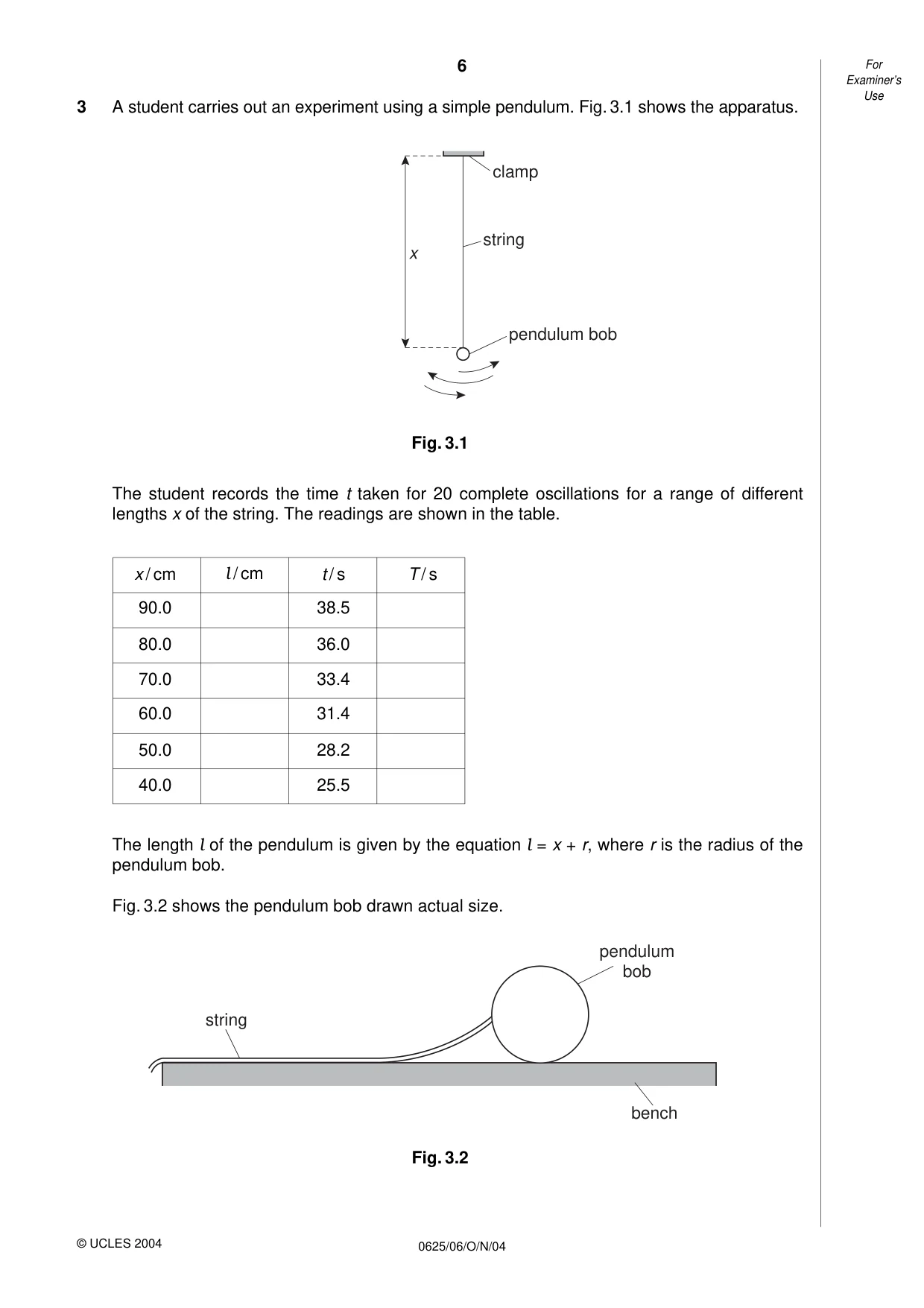 Cambridge IGCSE Physics 0625 2004 Oct/Nov Paper 6 · Variant 1 question paper, page 6 of 12