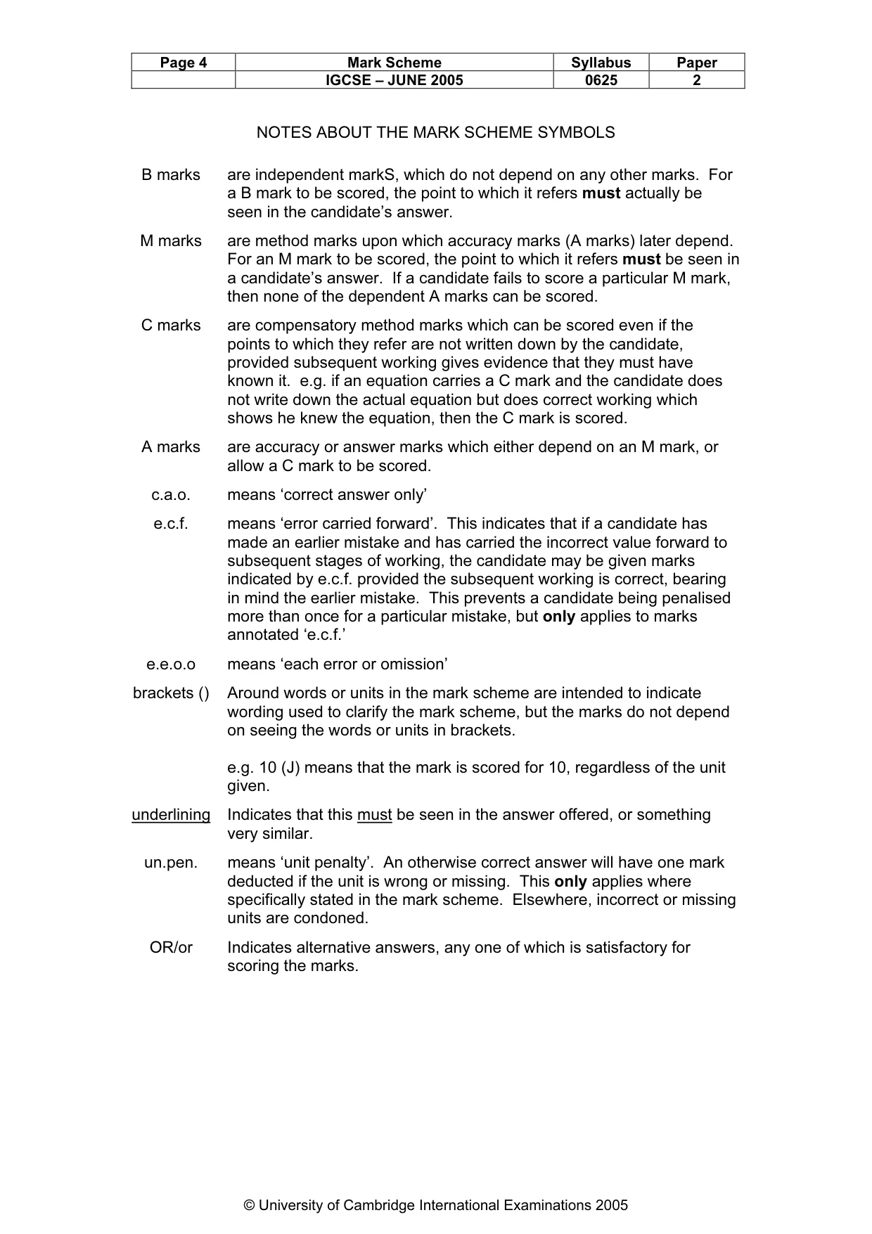 Mark scheme, page 7 of 7