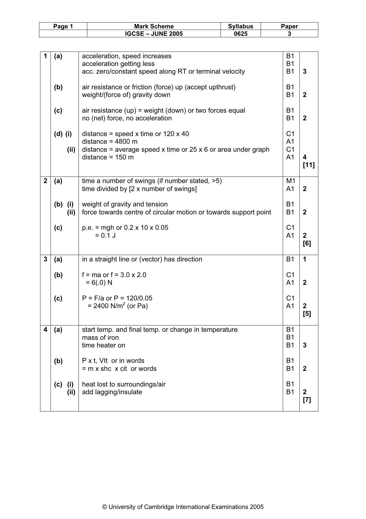 Mark scheme, page 4 of 7