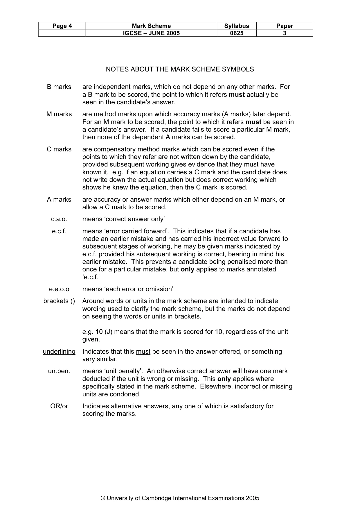 Mark scheme, page 7 of 7