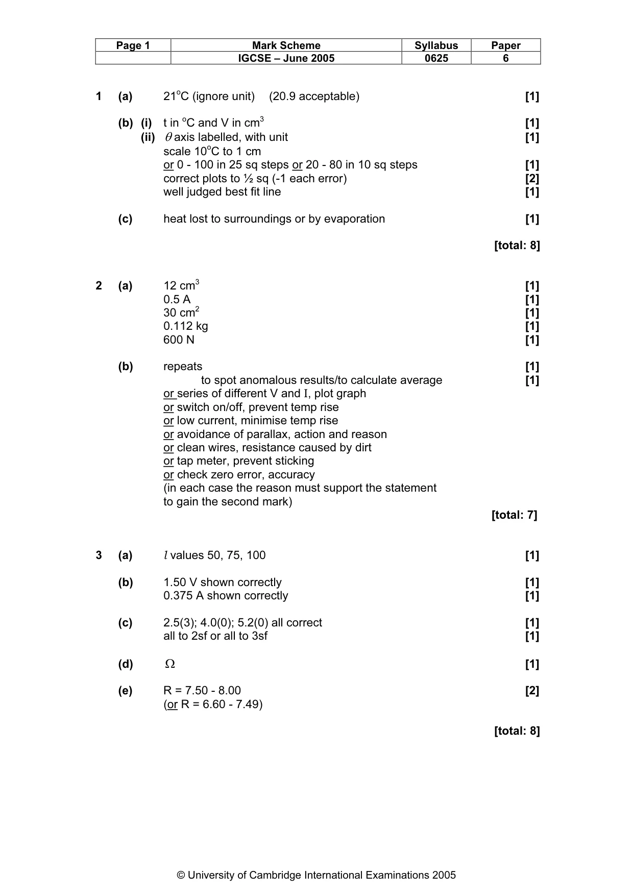 Mark scheme, page 4 of 5