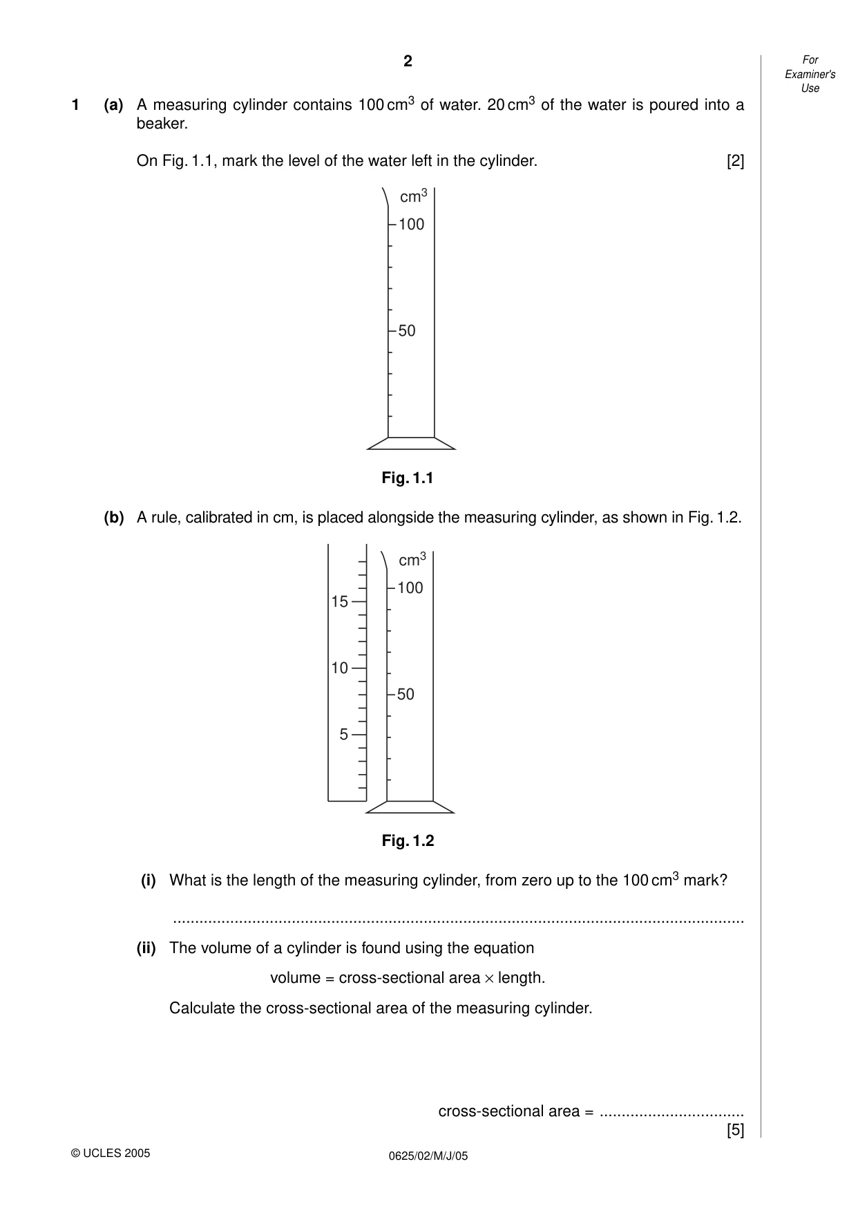 Cambridge IGCSE Physics 0625 2005 May/June Paper 2 · Variant 1 question paper, page 2 of 16