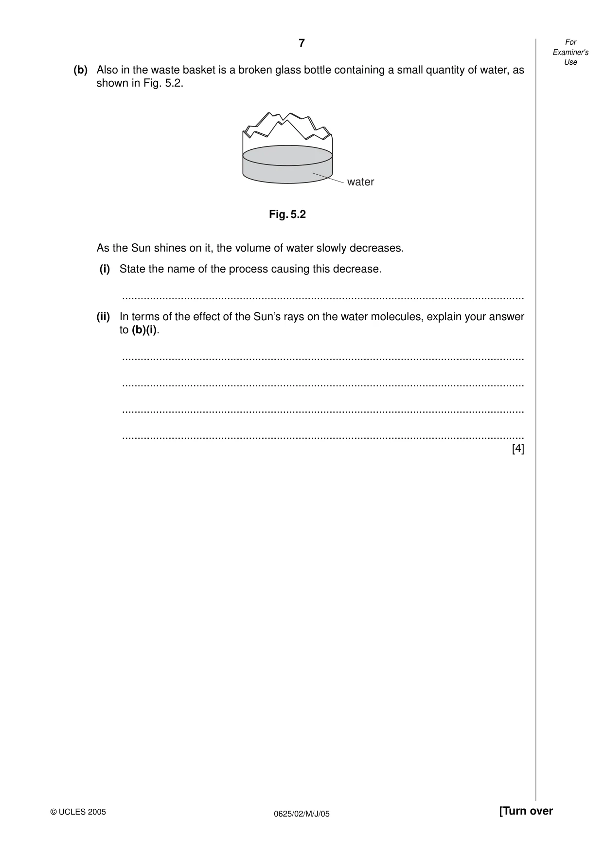 Cambridge IGCSE Physics 0625 2005 May/June Paper 2 · Variant 1 question paper, page 7 of 16