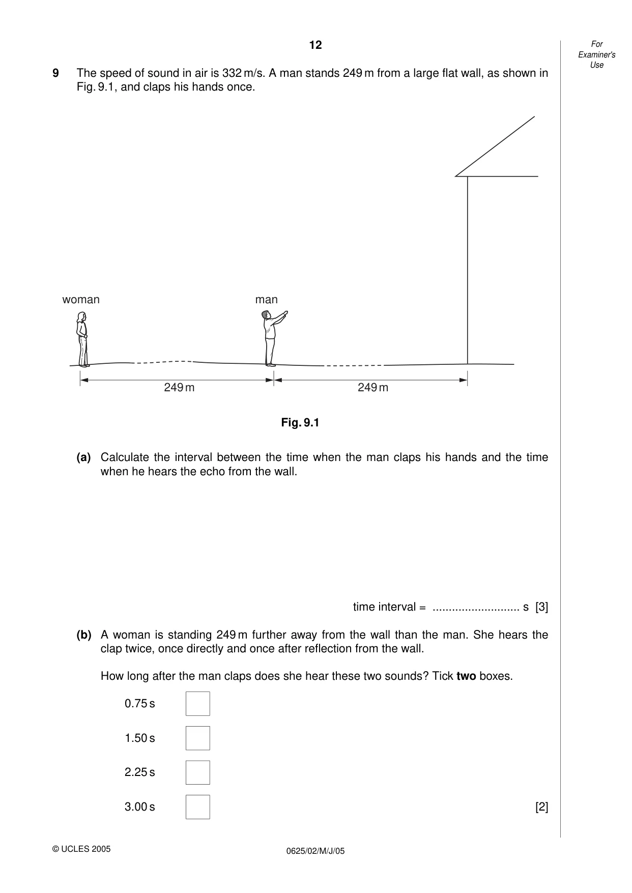 Cambridge IGCSE Physics 0625 2005 May/June Paper 2 · Variant 1 question paper, page 12 of 16