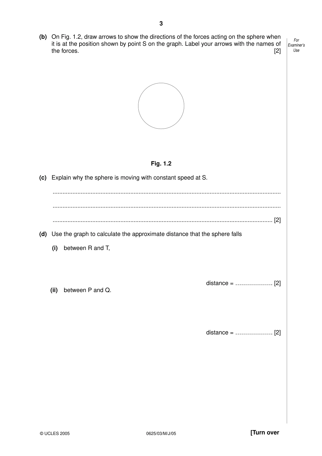 Cambridge IGCSE Physics 0625 2005 May/June Paper 3 · Variant 1 question paper, page 3 of 16