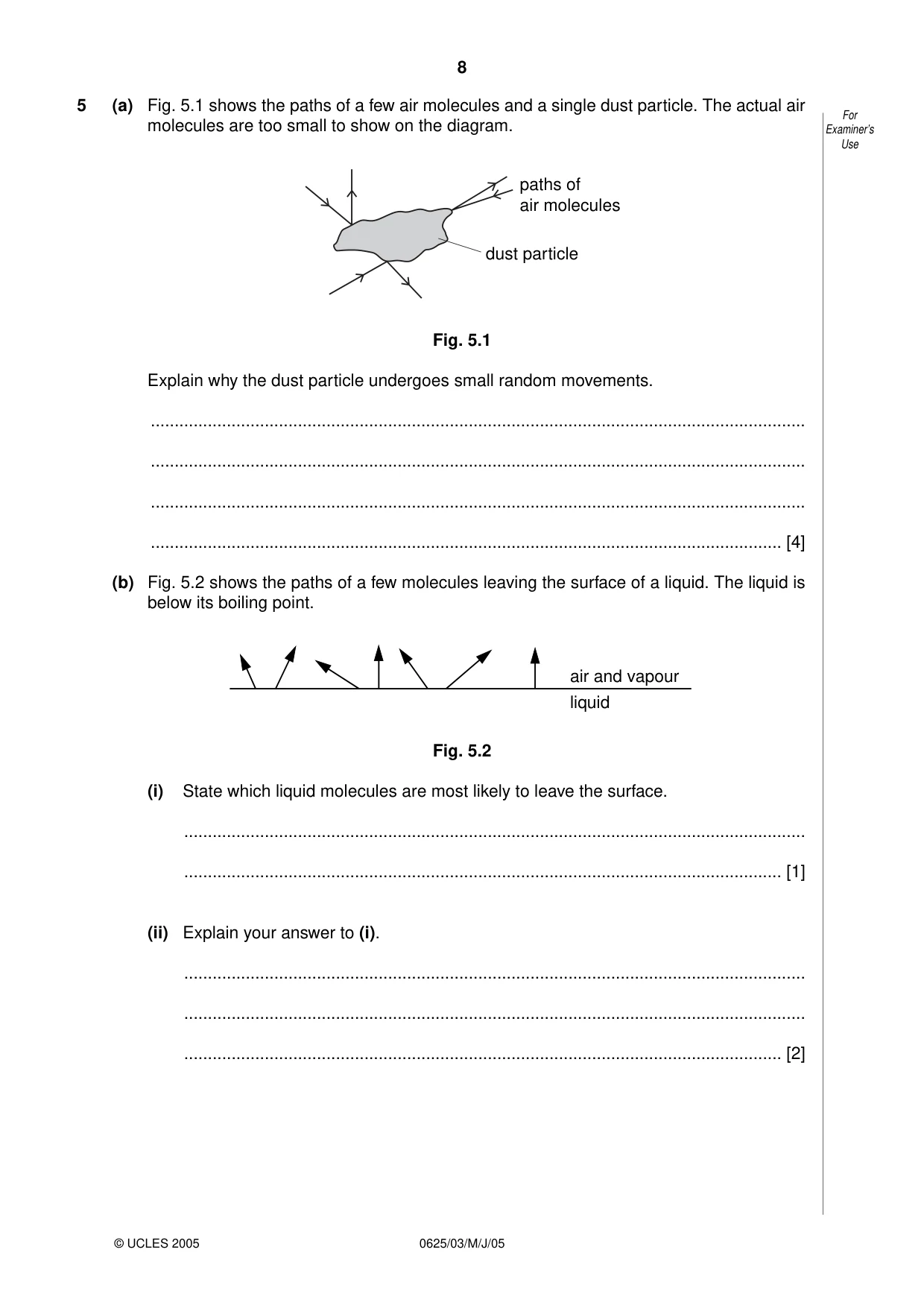 Cambridge IGCSE Physics 0625 2005 May/June Paper 3 · Variant 1 question paper, page 8 of 16