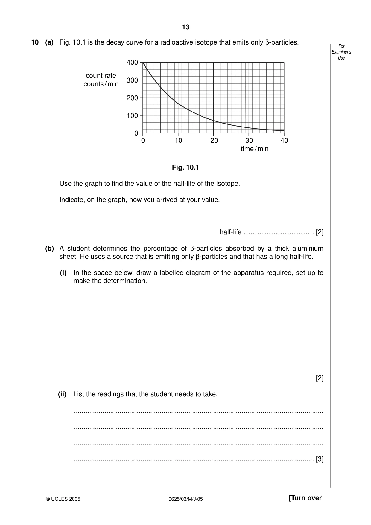 Cambridge IGCSE Physics 0625 2005 May/June Paper 3 · Variant 1 question paper, page 13 of 16