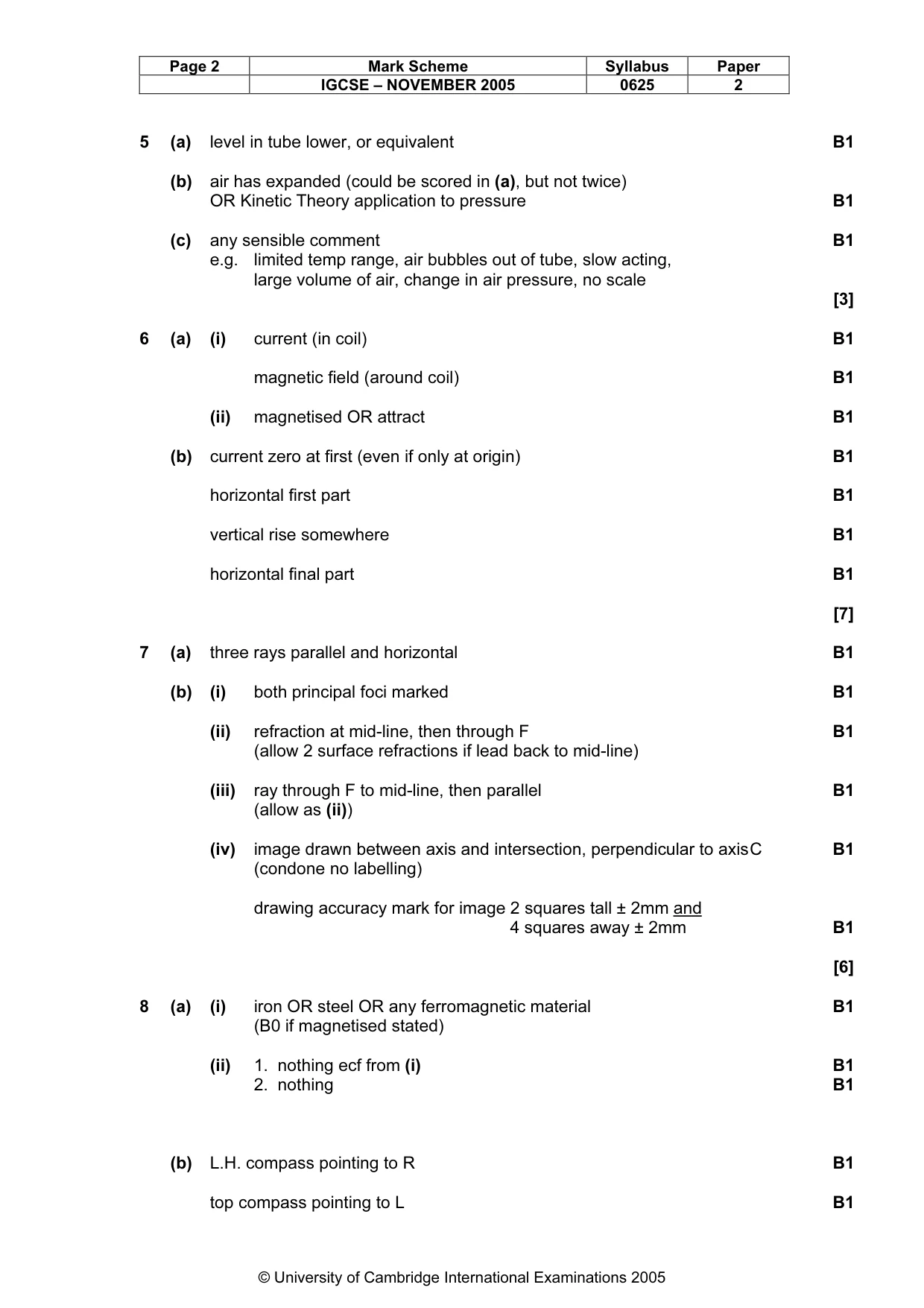 Mark scheme, page 3 of 5