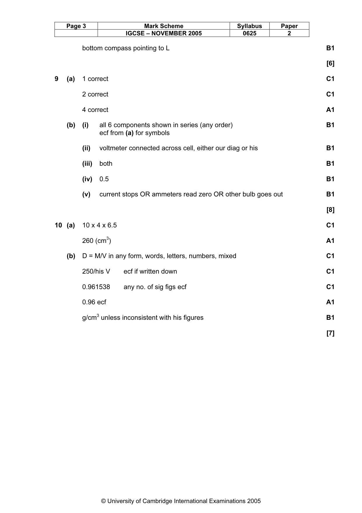 Mark scheme, page 4 of 5
