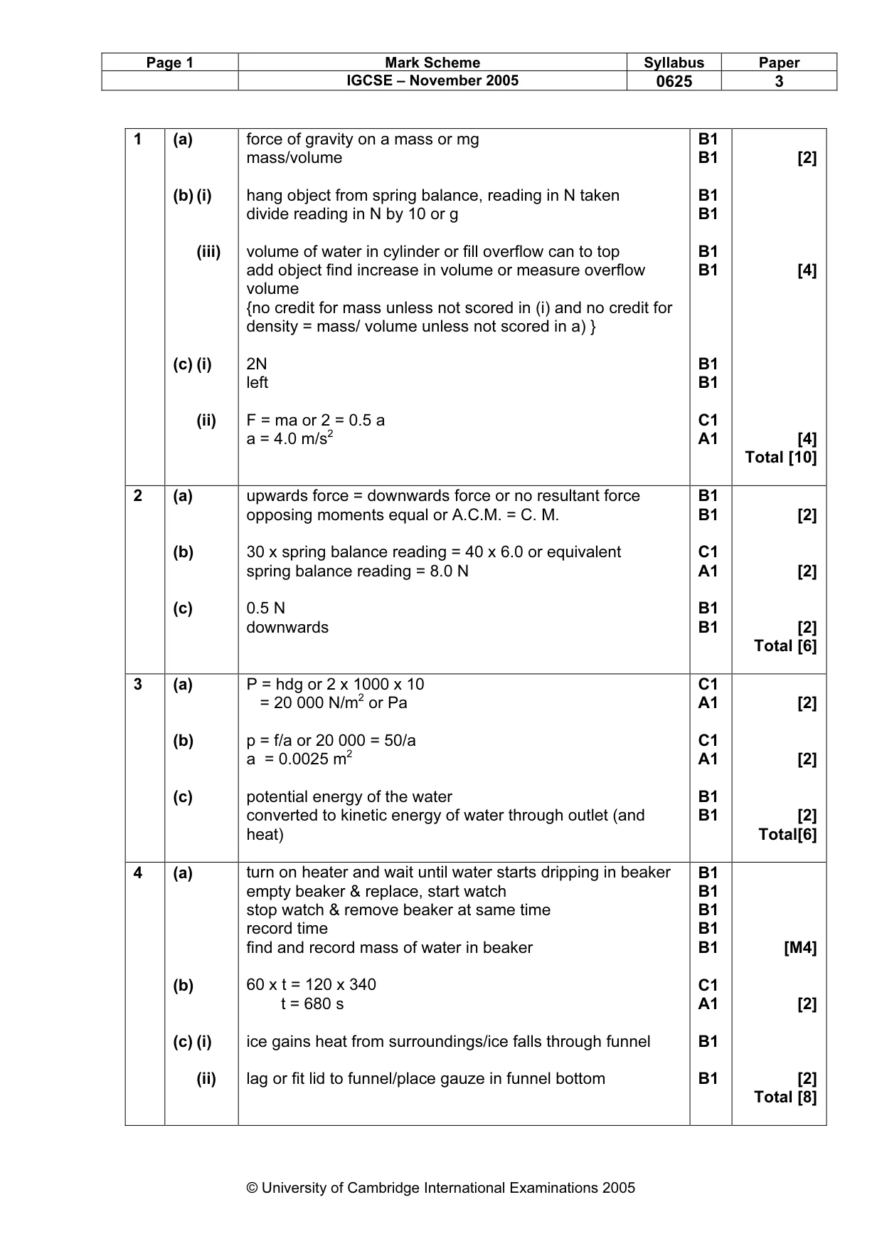 Mark scheme, page 2 of 4