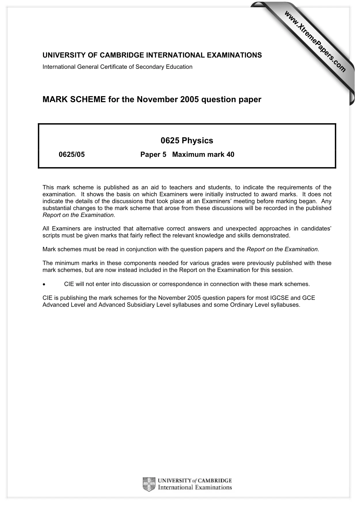 Mark scheme, page 1 of 3