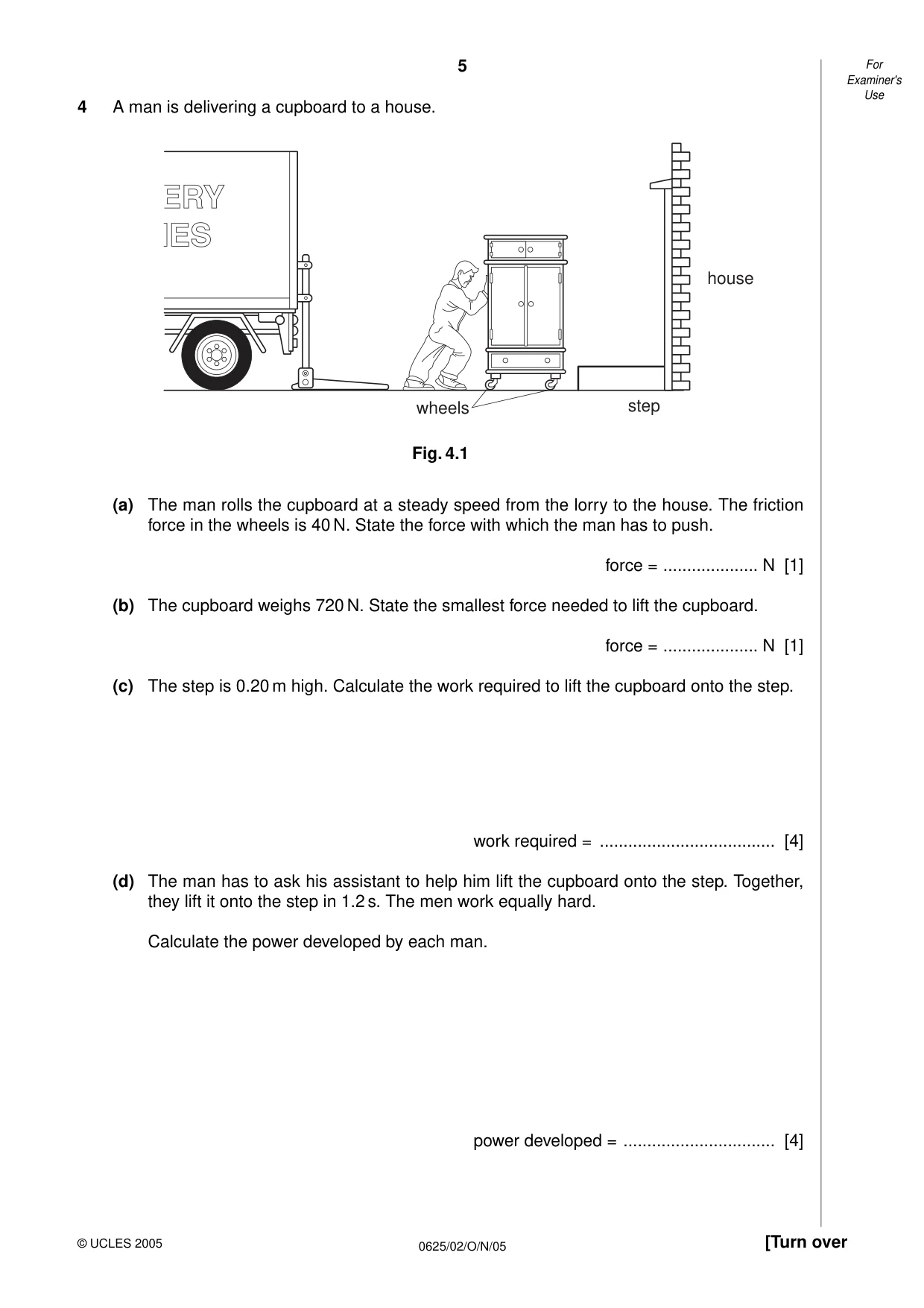 Cambridge IGCSE Physics 0625 2005 Oct/Nov Paper 2 · Variant 1 question paper, page 5 of 16