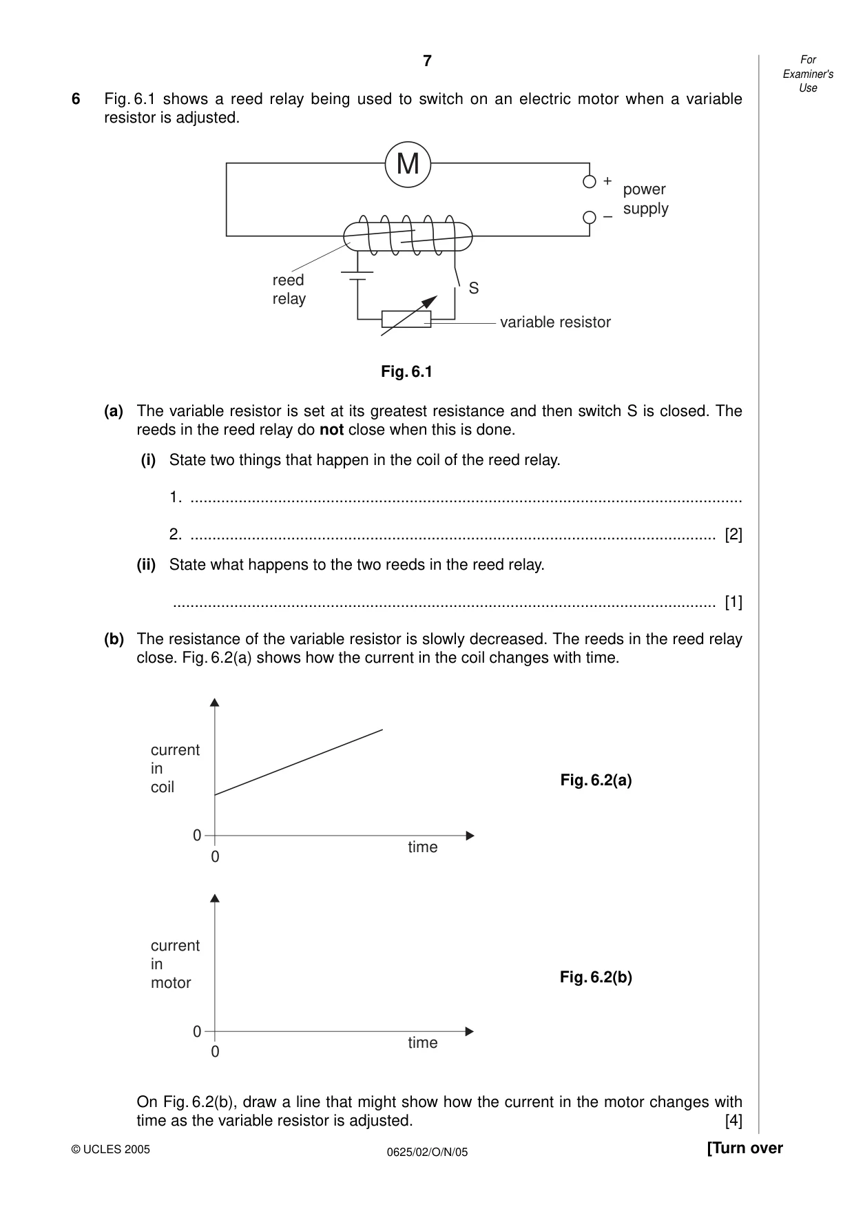 Cambridge IGCSE Physics 0625 2005 Oct/Nov Paper 2 · Variant 1 question paper, page 7 of 16