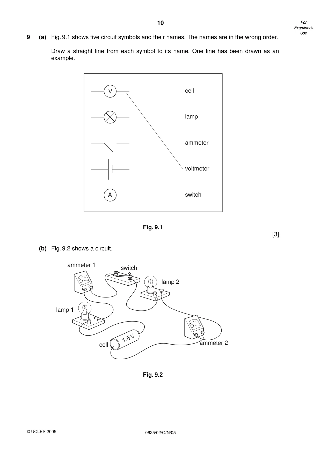 Cambridge IGCSE Physics 0625 2005 Oct/Nov Paper 2 · Variant 1 question paper, page 10 of 16