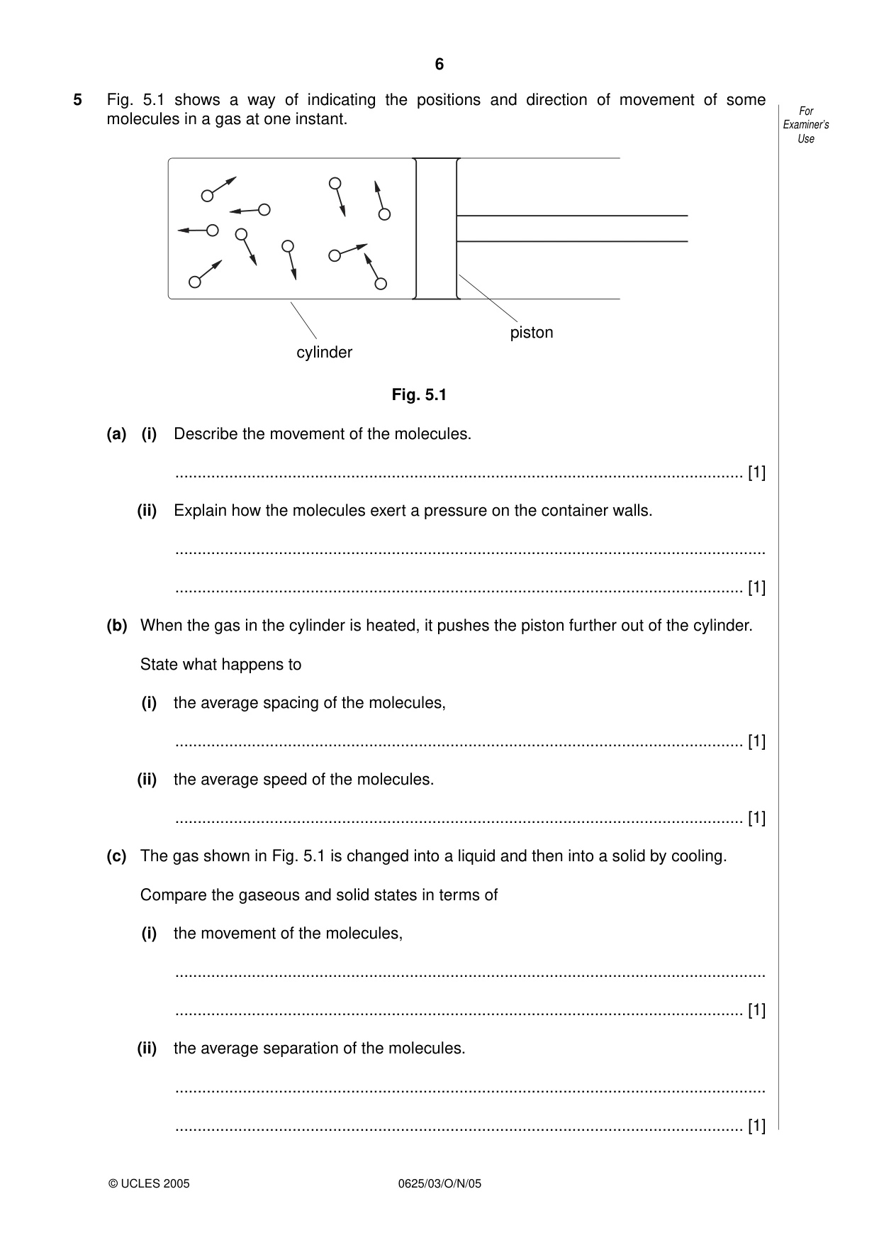 Cambridge IGCSE Physics 0625 2005 Oct/Nov Paper 3 · Variant 1 question paper, page 6 of 16