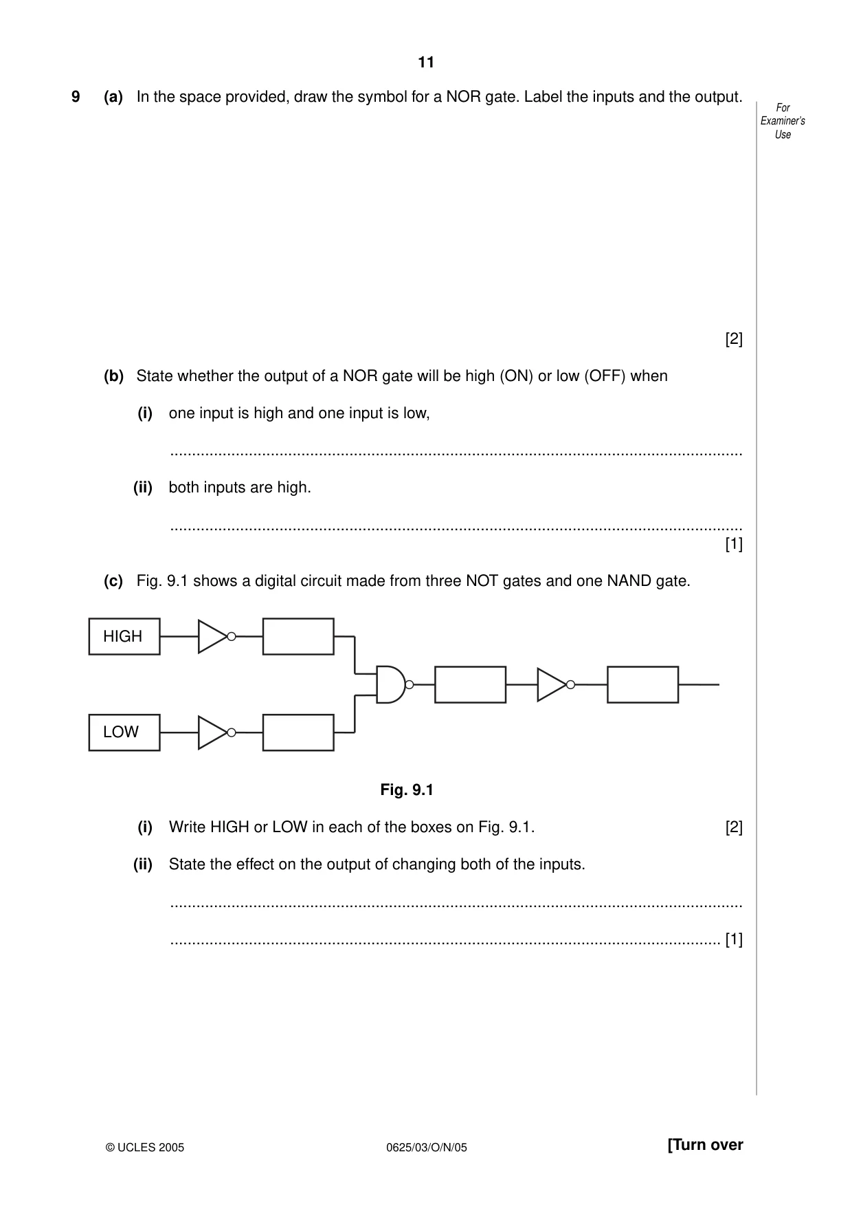 Cambridge IGCSE Physics 0625 2005 Oct/Nov Paper 3 · Variant 1 question paper, page 11 of 16