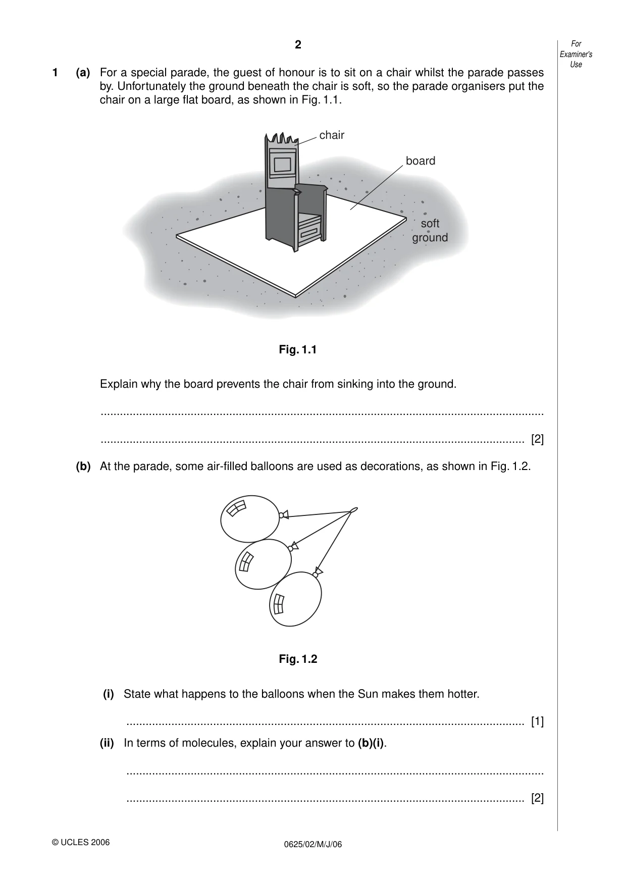 Cambridge IGCSE Physics 0625 2006 May/June Paper 2 · Variant 1 question paper, page 2 of 16