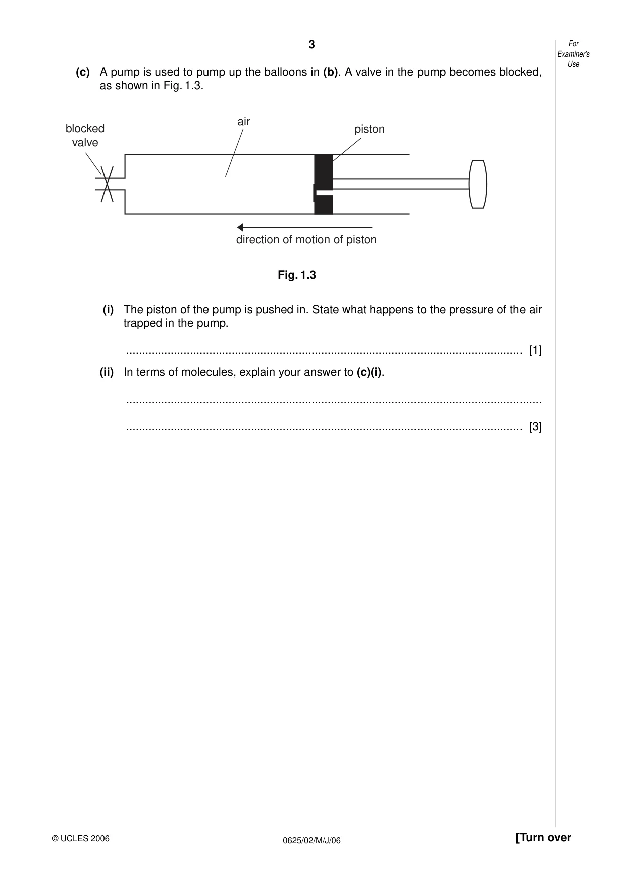 Cambridge IGCSE Physics 0625 2006 May/June Paper 2 · Variant 1 question paper, page 3 of 16