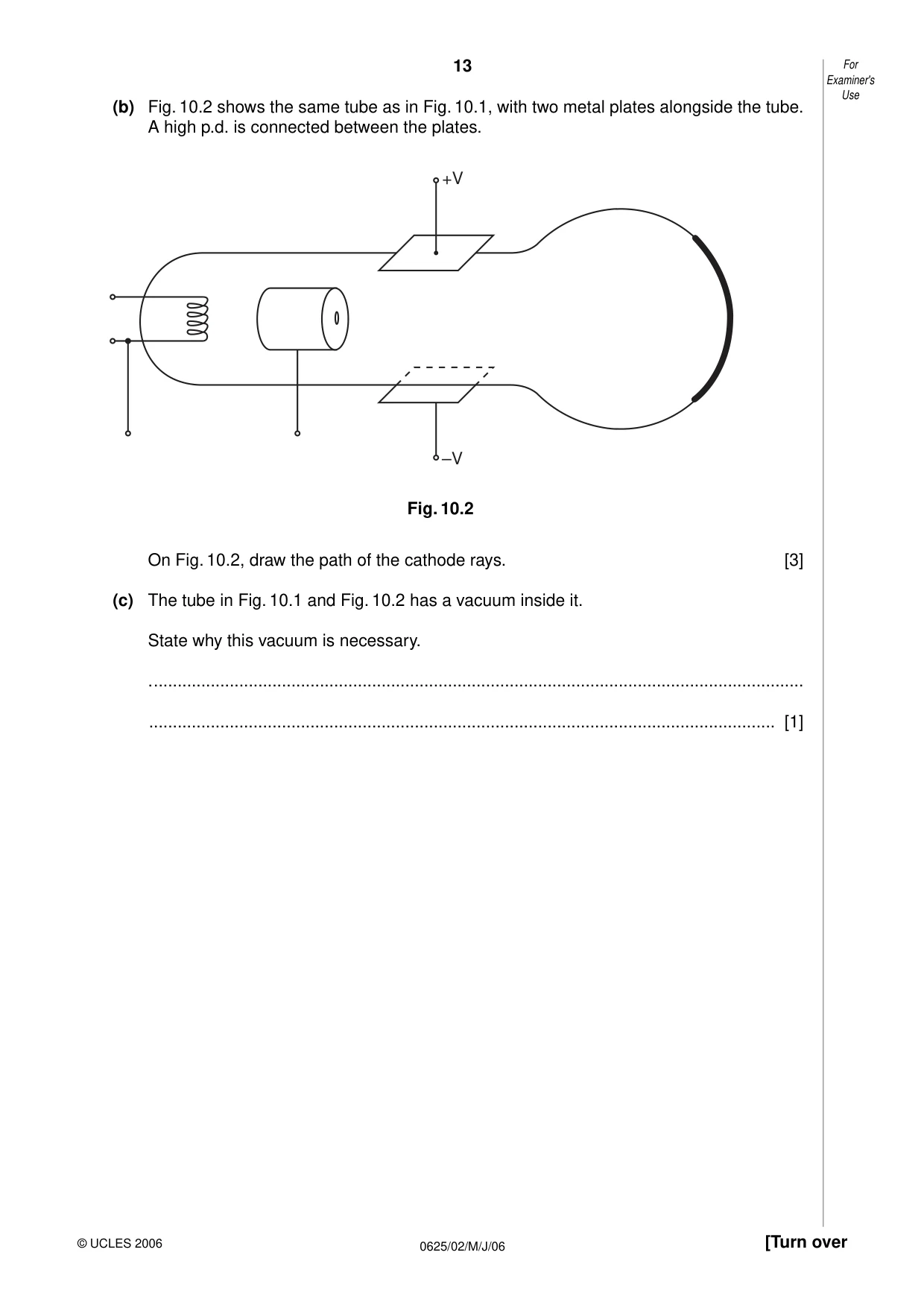 Cambridge IGCSE Physics 0625 2006 May/June Paper 2 · Variant 1 question paper, page 13 of 16
