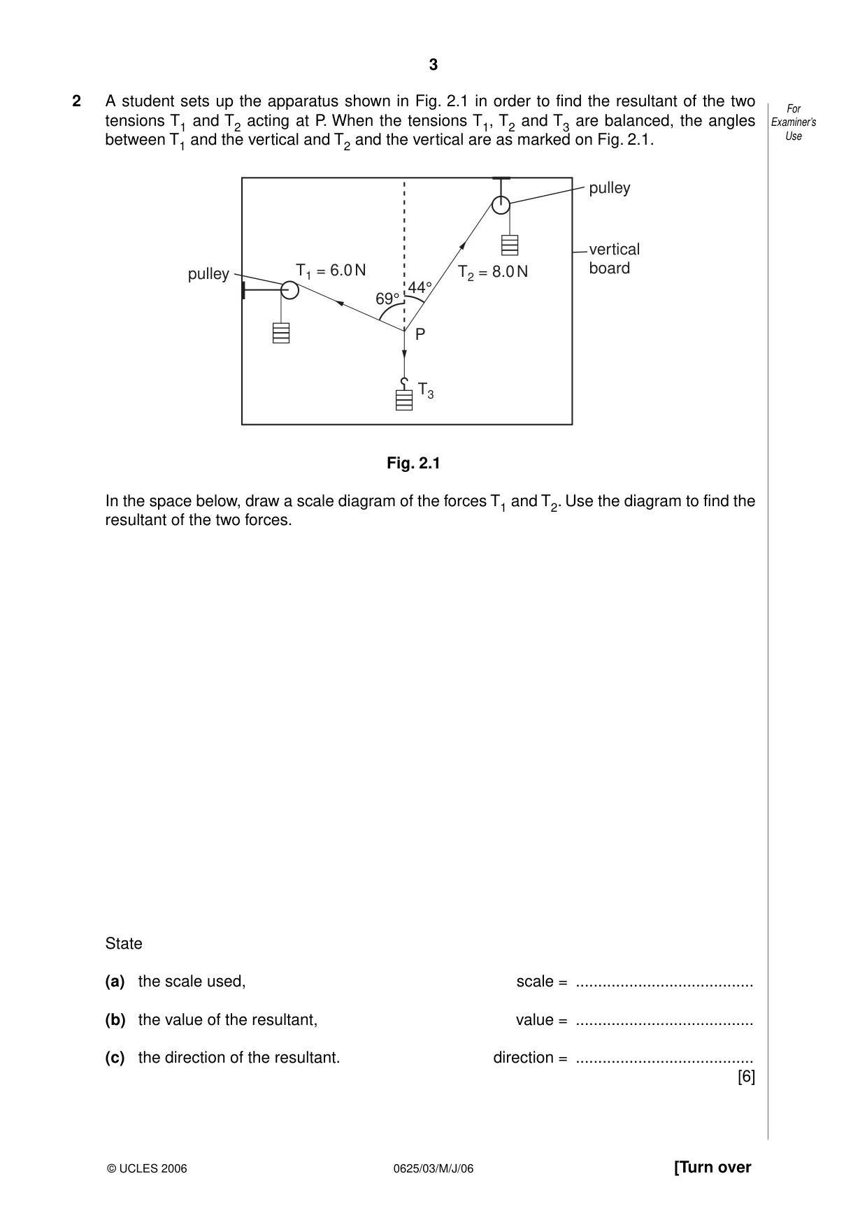 Cambridge IGCSE Physics 0625 2006 May/June Paper 3 · Variant 1 question paper, page 3 of 12
