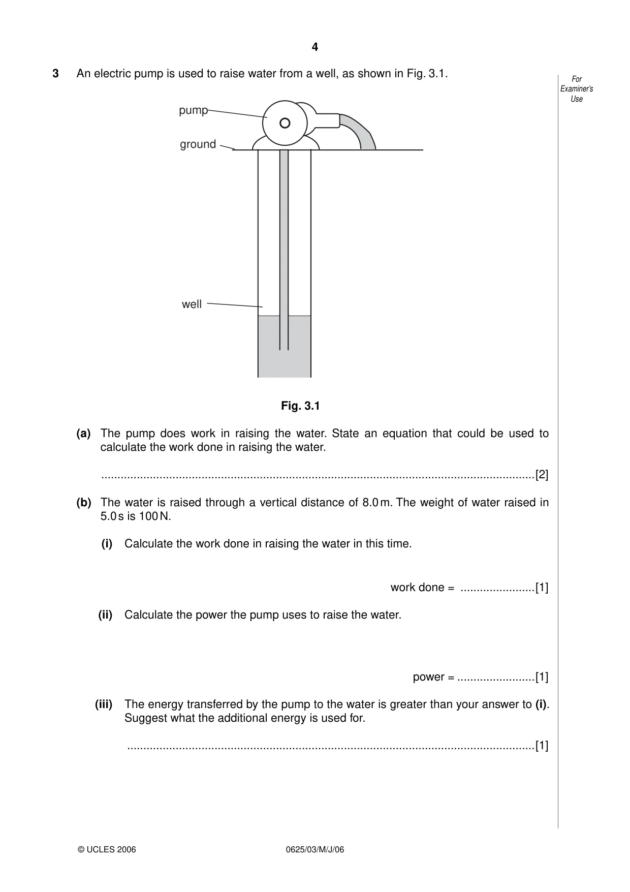 Cambridge IGCSE Physics 0625 2006 May/June Paper 3 · Variant 1 question paper, page 4 of 12
