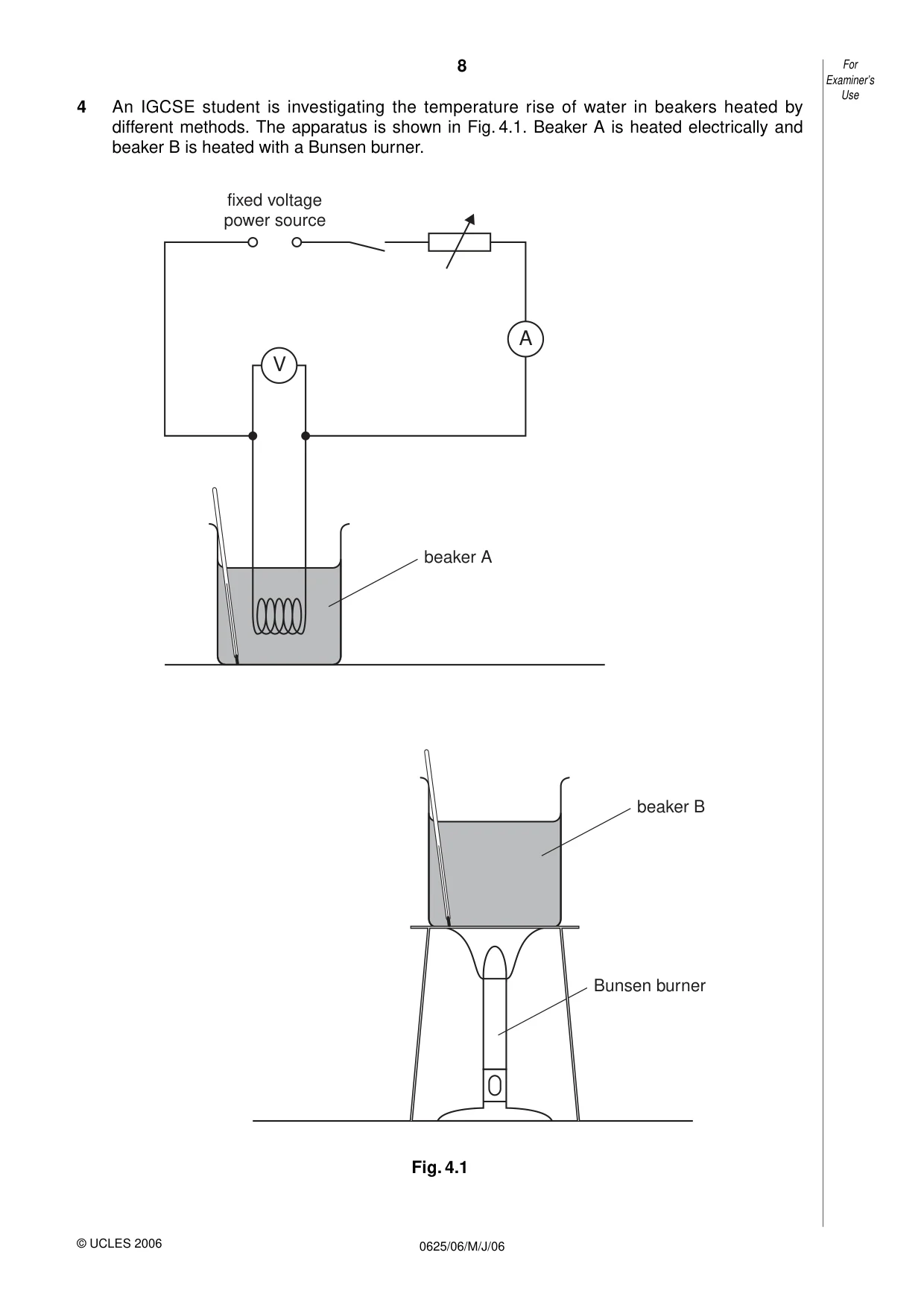 Cambridge IGCSE Physics 0625 2006 May/June Paper 6 · Variant 1 question paper, page 8 of 12