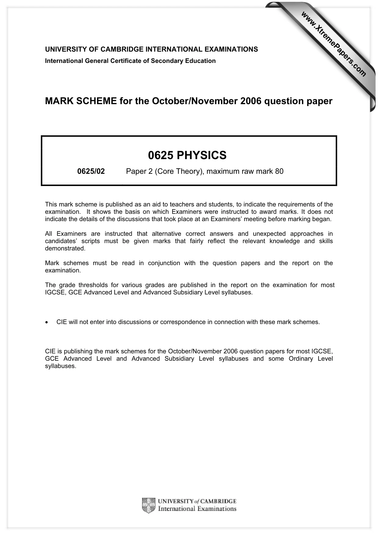 Mark scheme, page 1 of 6