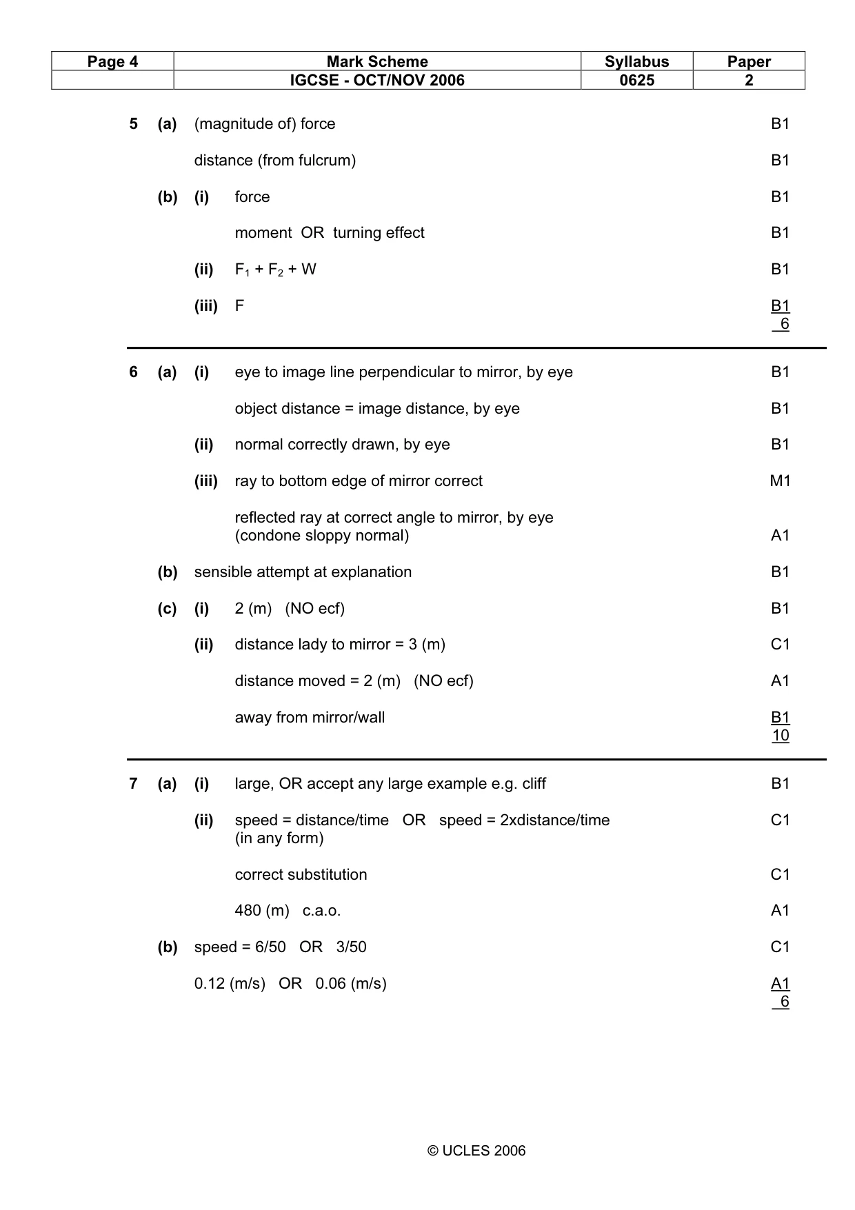 Mark scheme, page 4 of 6