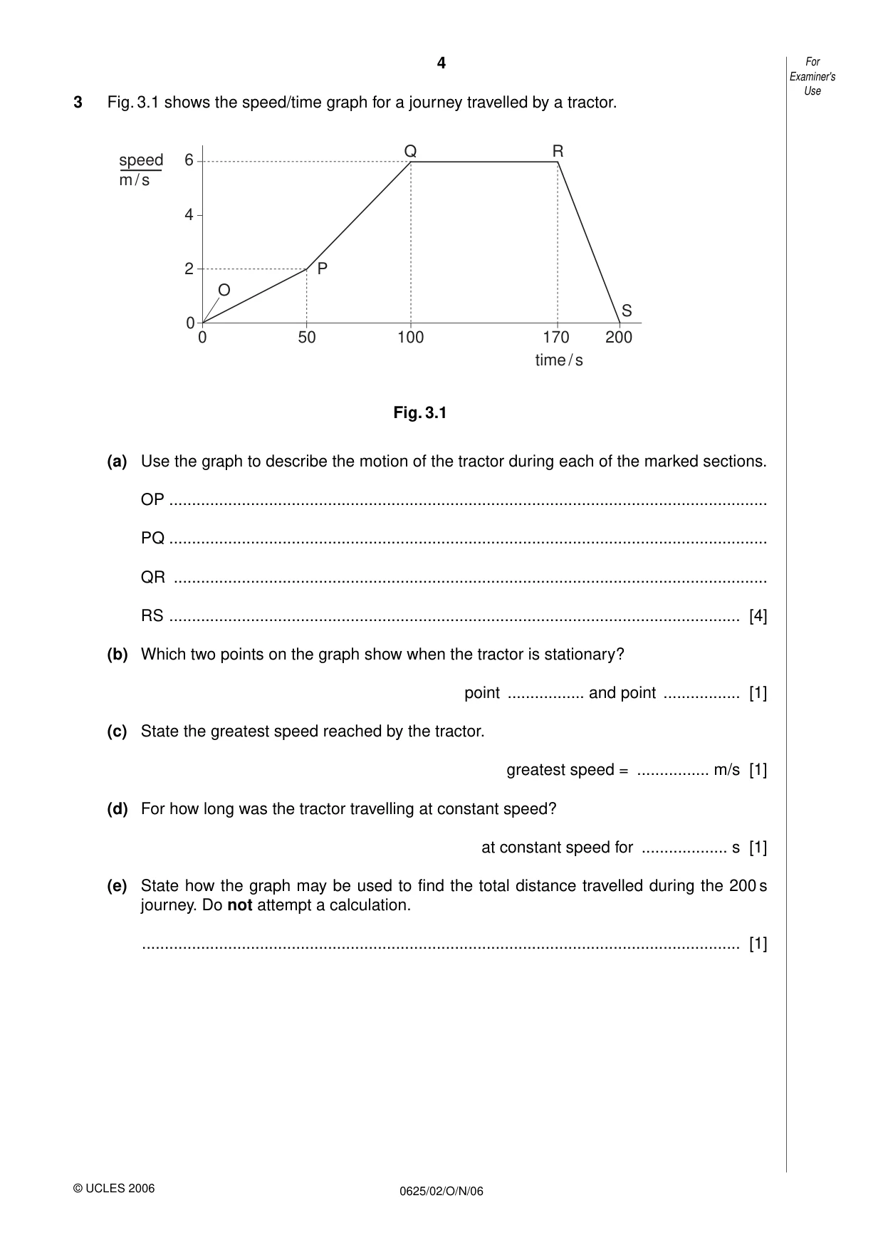 Cambridge IGCSE Physics 0625 2006 Oct/Nov Paper 2 · Variant 1 question paper, page 4 of 16