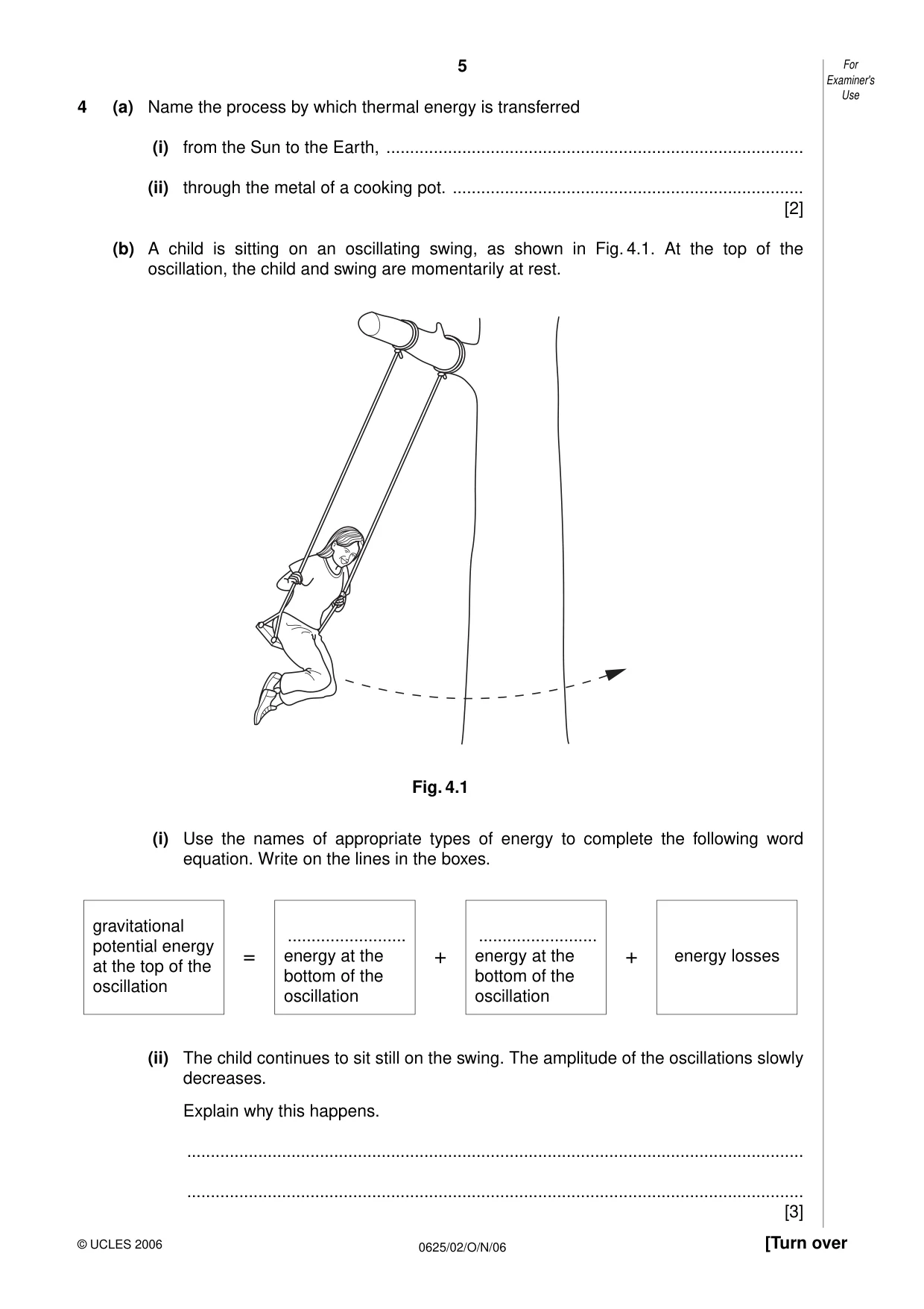 Cambridge IGCSE Physics 0625 2006 Oct/Nov Paper 2 · Variant 1 question paper, page 5 of 16