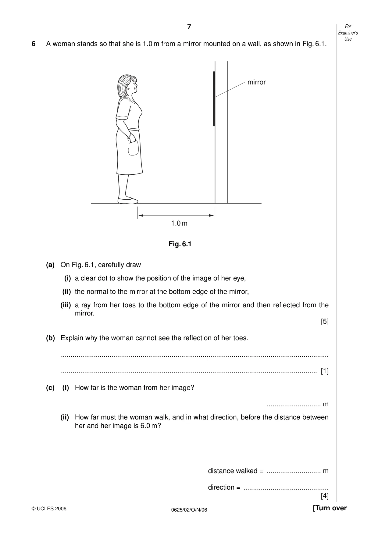 Cambridge IGCSE Physics 0625 2006 Oct/Nov Paper 2 · Variant 1 question paper, page 7 of 16
