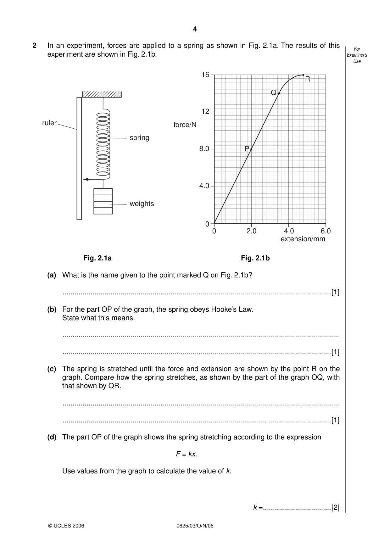 Cambridge IGCSE Physics 0625 2006 Oct/Nov Paper 3 · Variant 1 question paper, page 4 of 16