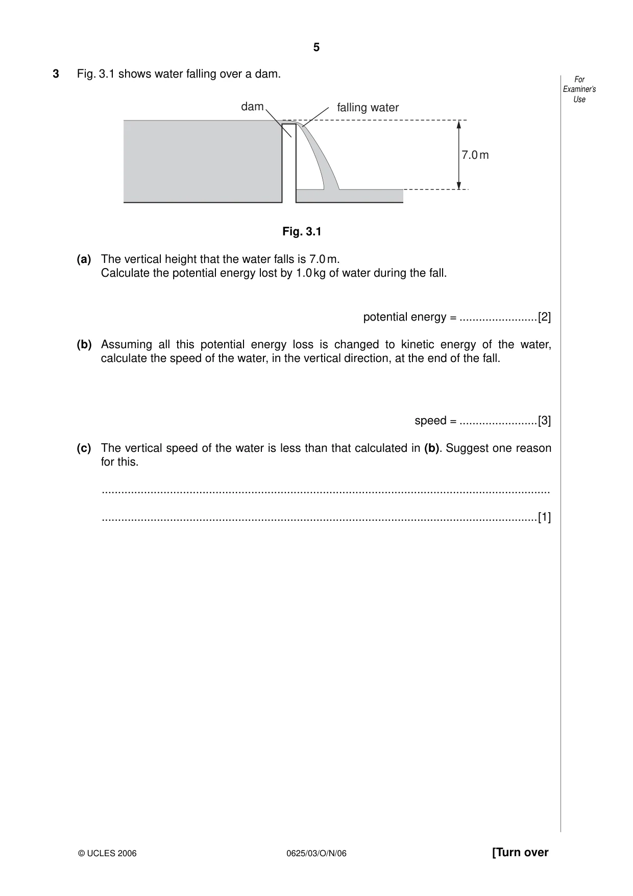 Cambridge IGCSE Physics 0625 2006 Oct/Nov Paper 3 · Variant 1 question paper, page 5 of 16