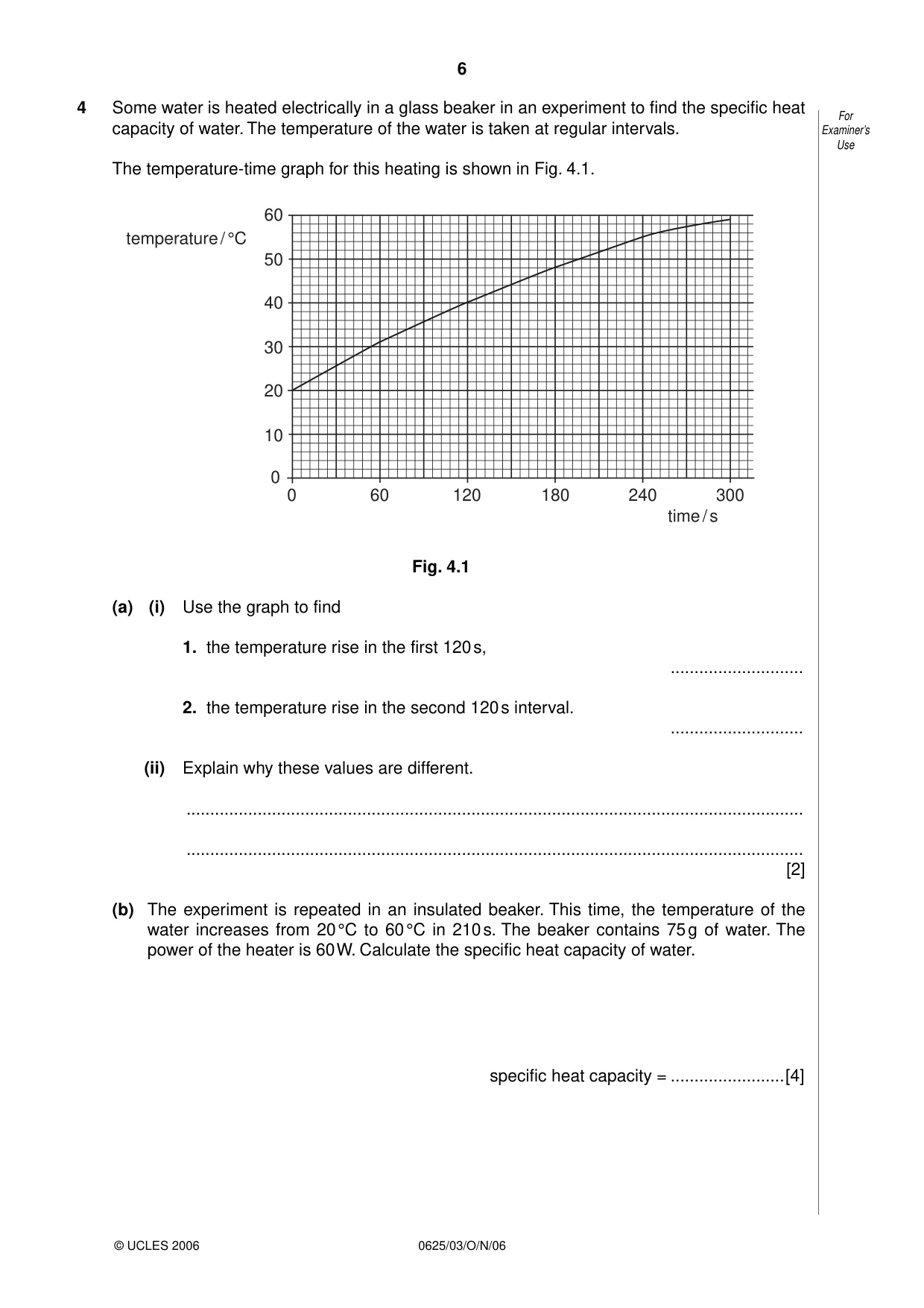 Cambridge IGCSE Physics 0625 2006 Oct/Nov Paper 3 · Variant 1 question paper, page 6 of 16