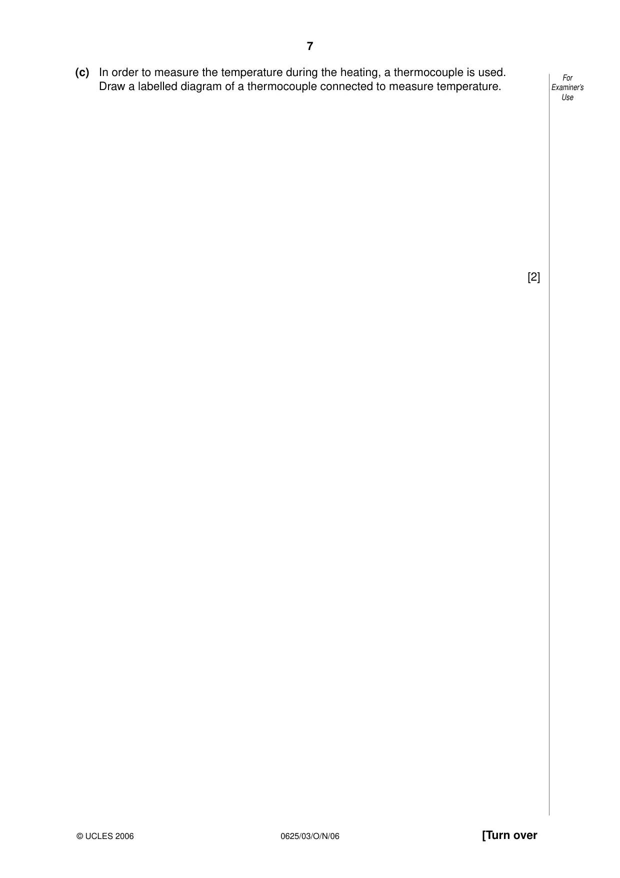 Cambridge IGCSE Physics 0625 2006 Oct/Nov Paper 3 · Variant 1 question paper, page 7 of 16