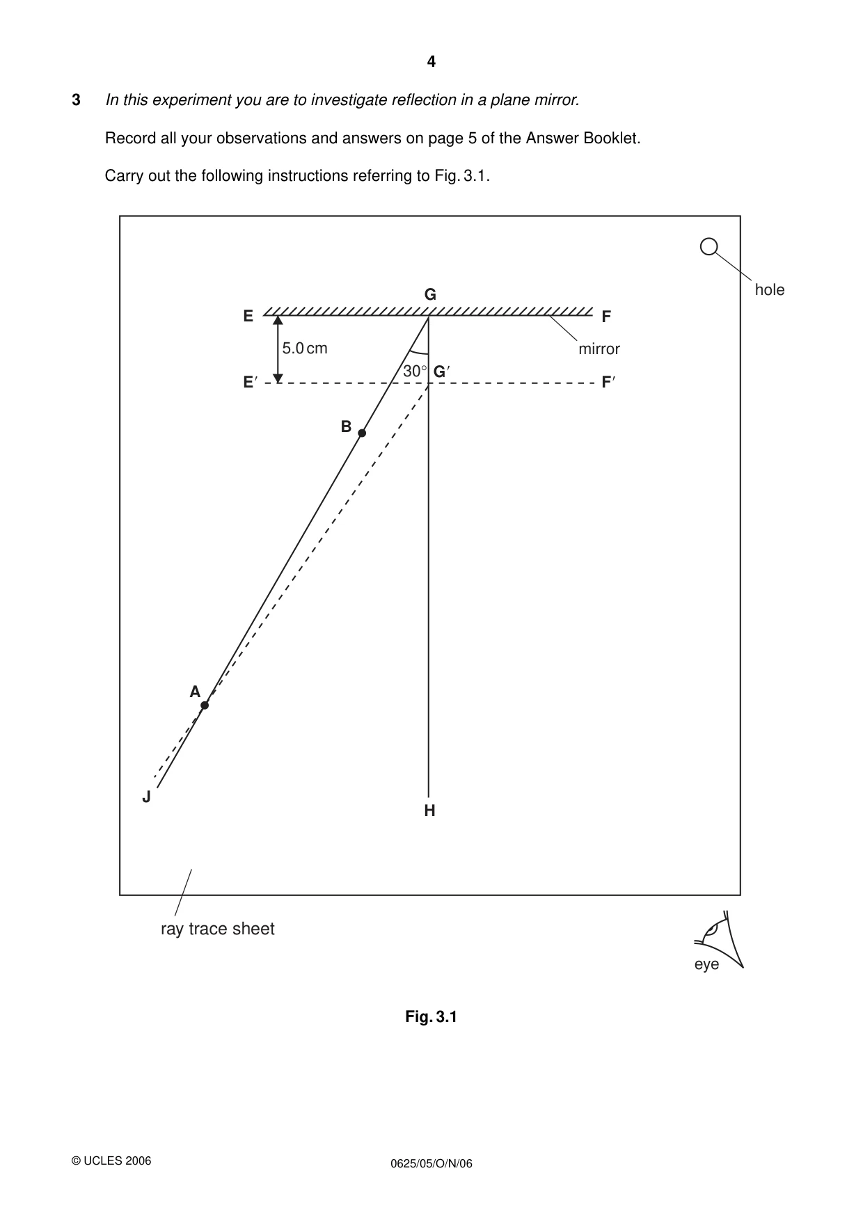 Cambridge IGCSE Physics 0625 2006 Oct/Nov Paper 5 · Variant 1 question paper, page 4 of 8