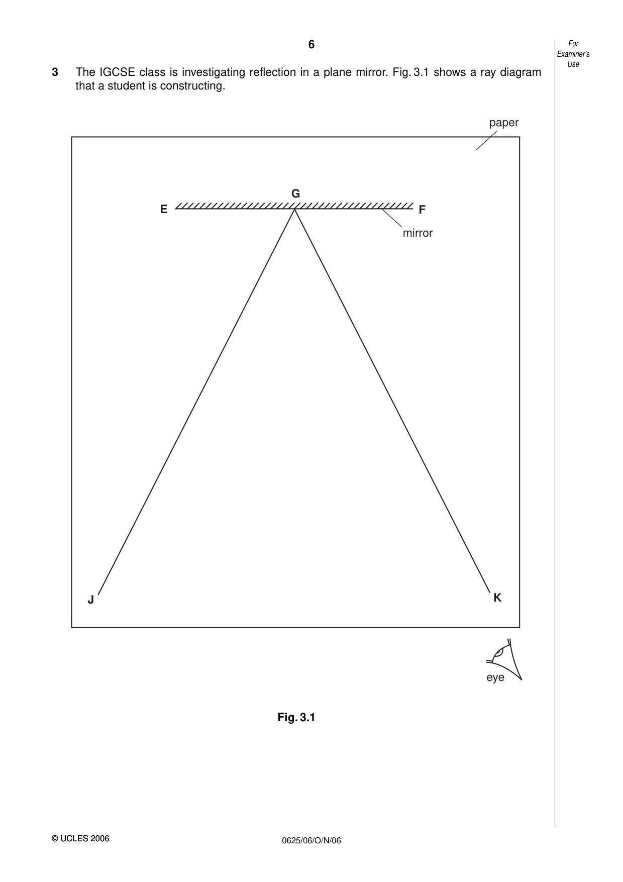 Cambridge IGCSE Physics 0625 2006 Oct/Nov Paper 6 · Variant 1 question paper, page 6 of 12