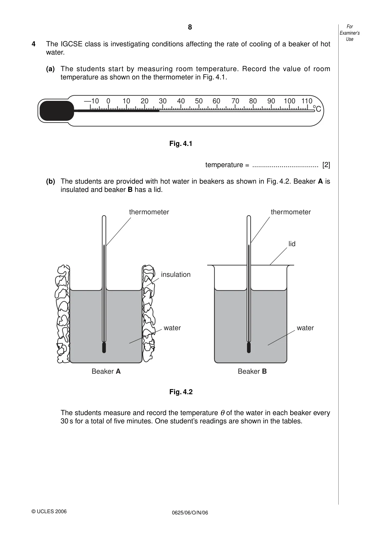 Cambridge IGCSE Physics 0625 2006 Oct/Nov Paper 6 · Variant 1 question paper, page 8 of 12