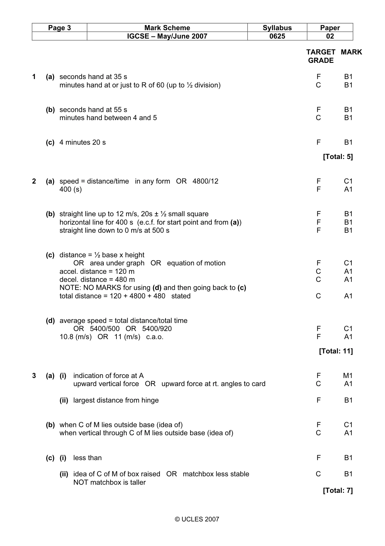 Mark scheme, page 3 of 6